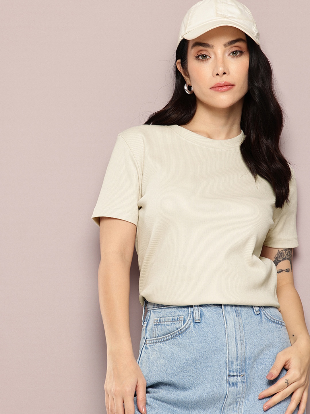 

Kook N Keech Ribbed T-shirt, Off white