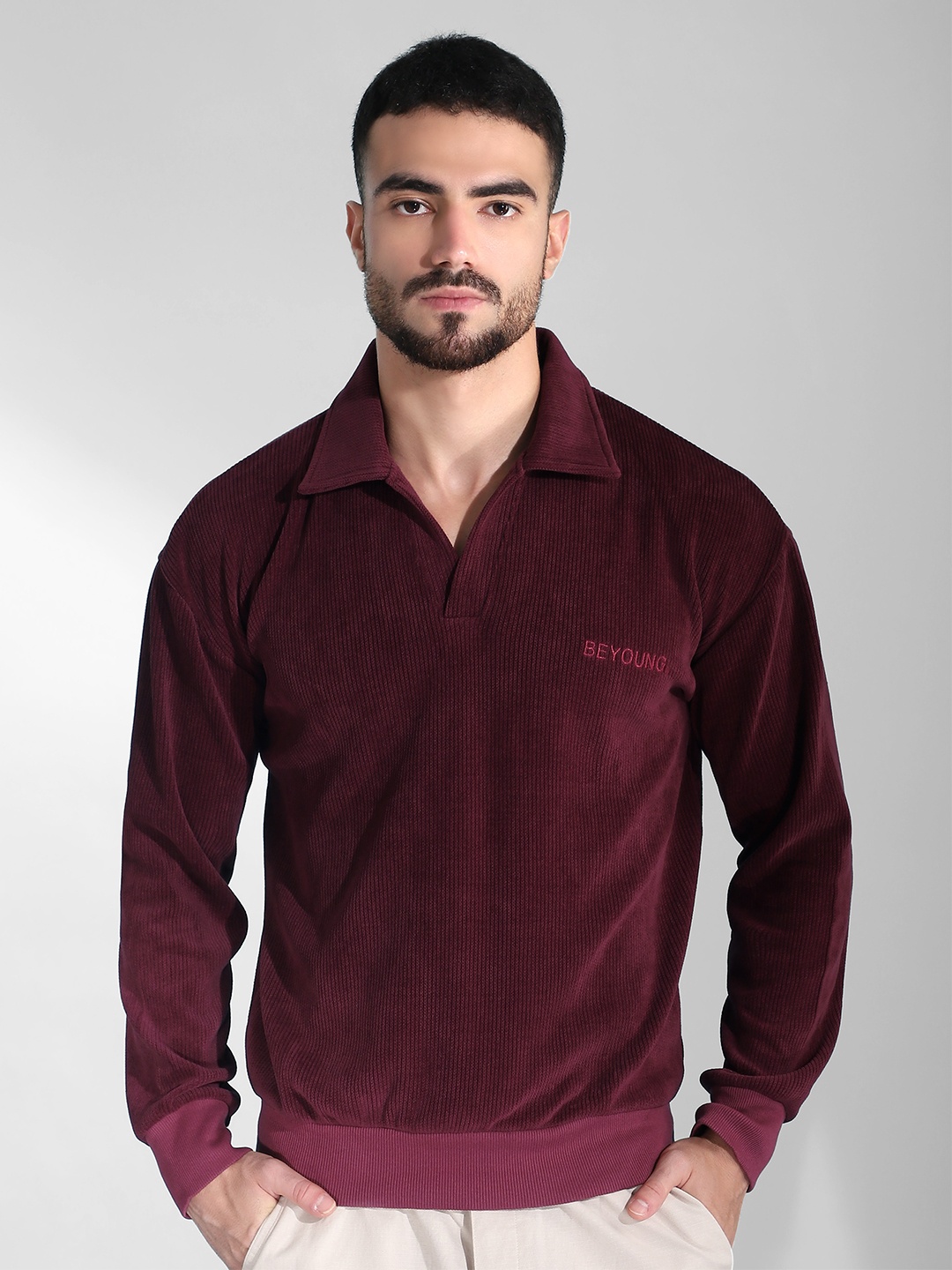 

Beyoung Men Sweatshirt, Burgundy