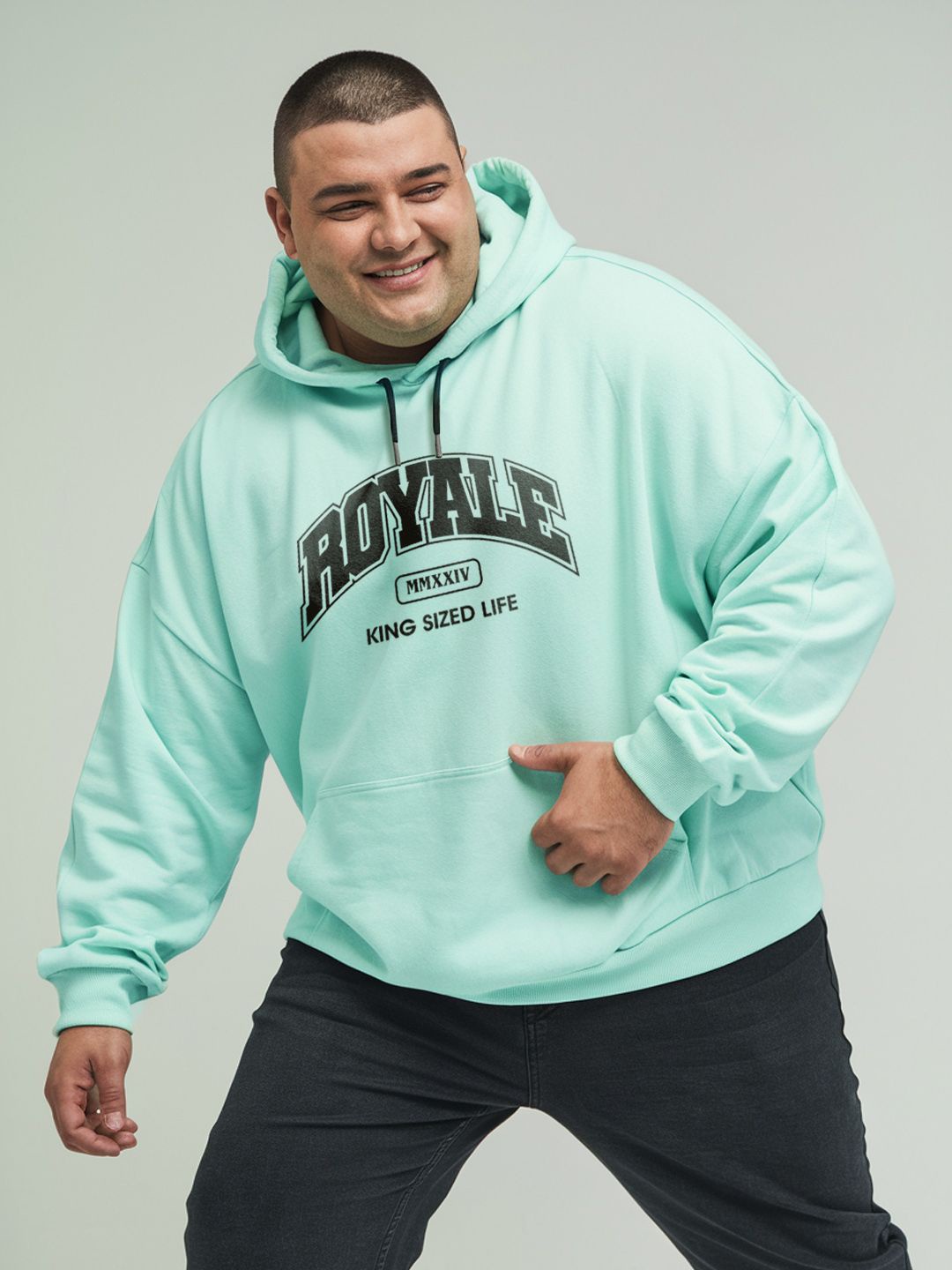 

FFLIRTYGO Men Printed Hooded Sweatshirt, Lime green