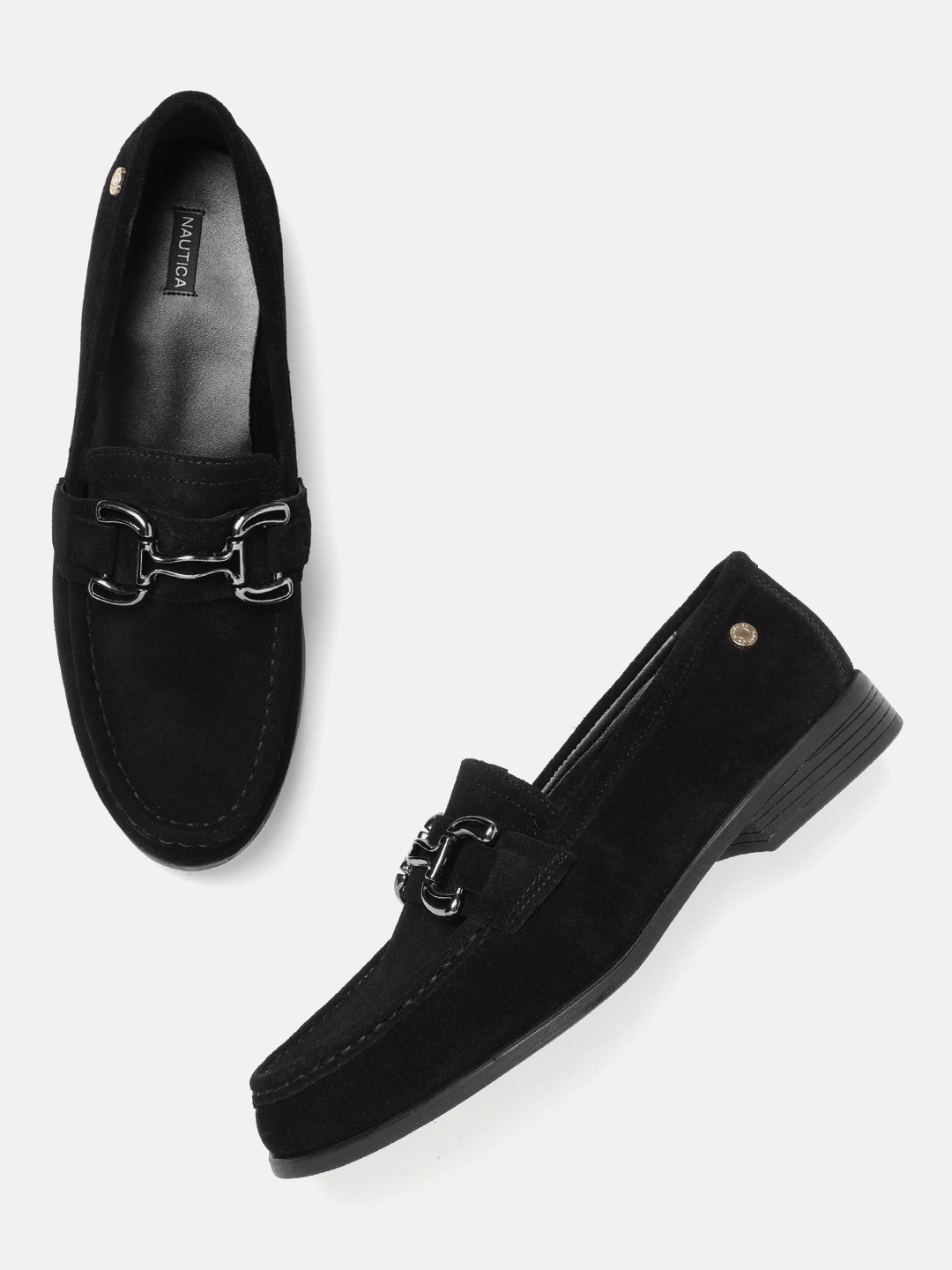 

Nautica Women Suede Horsebit Loafers, Black