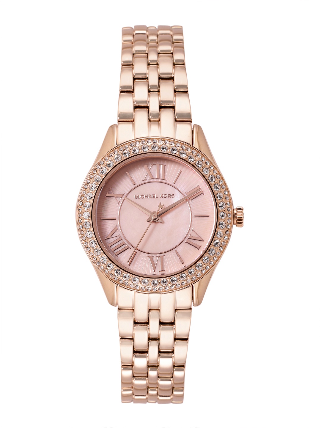 

Michael Kors Women Harlowe Mother of Pearl Dial Analogue Watch MK4845I, Pink