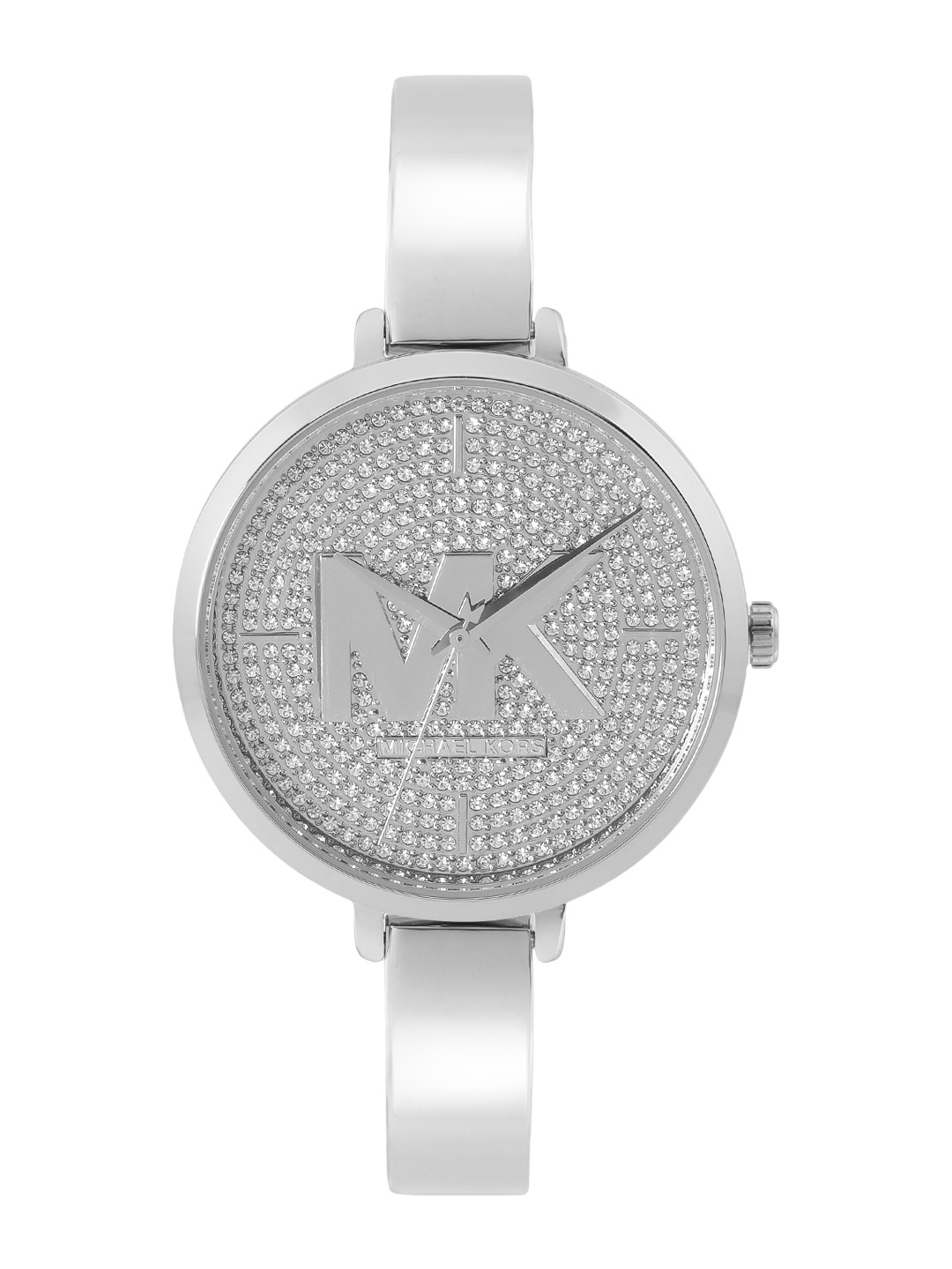 

Michael Kors Women Embellished Dial & Bracelet Style Straps Analogue Watch MK4432, Silver