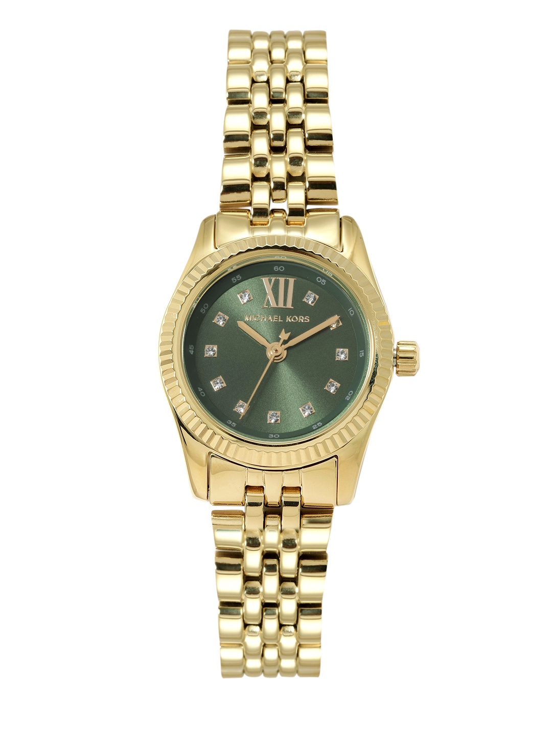 

Michael Kors Women Lexington Embellished Dial Analogue Watch MK4842, Green