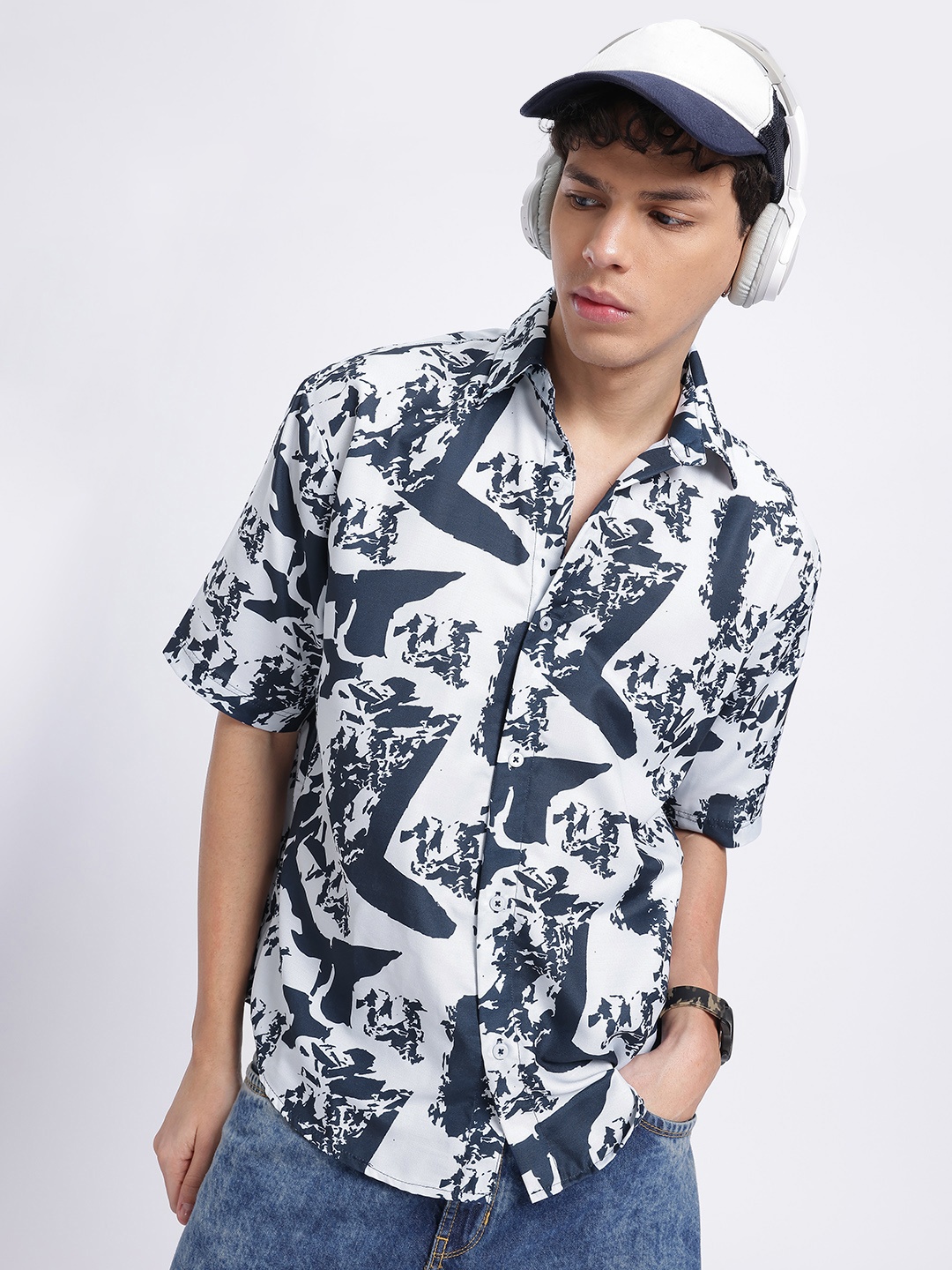 

glitchez Fun with Abstracts Relaxed Fit Shirt, White