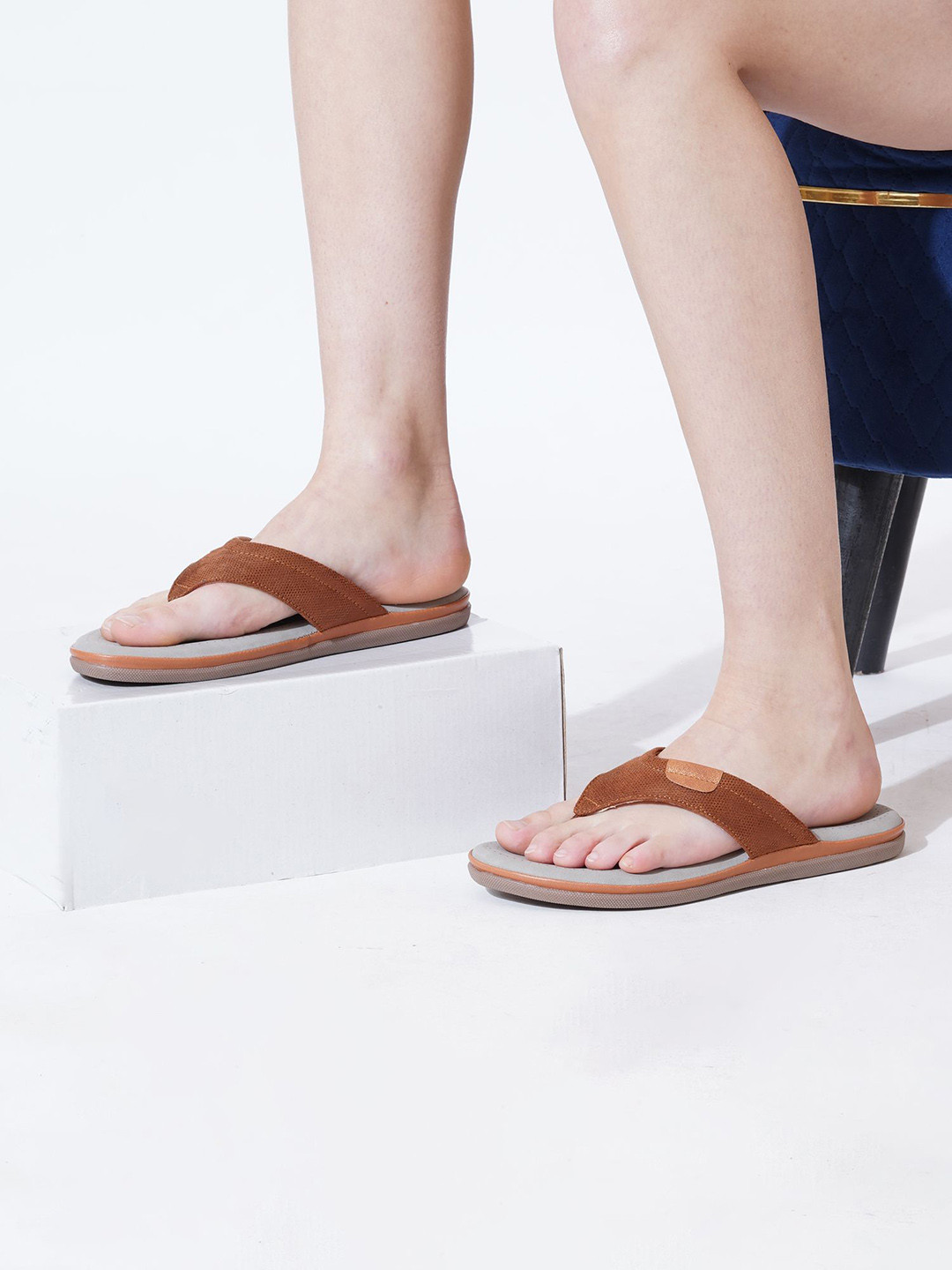

PLANET WALK Women Open Toe Flats, Tan