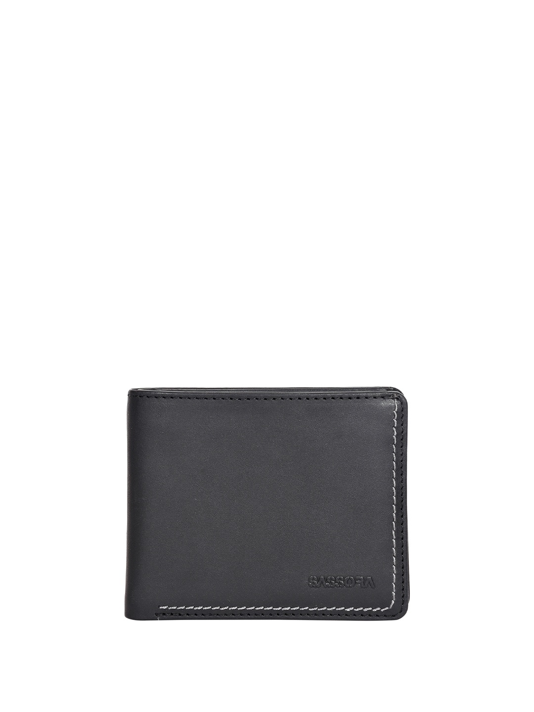 

Sassora Men Embellished Leather Two Fold Wallet, Black