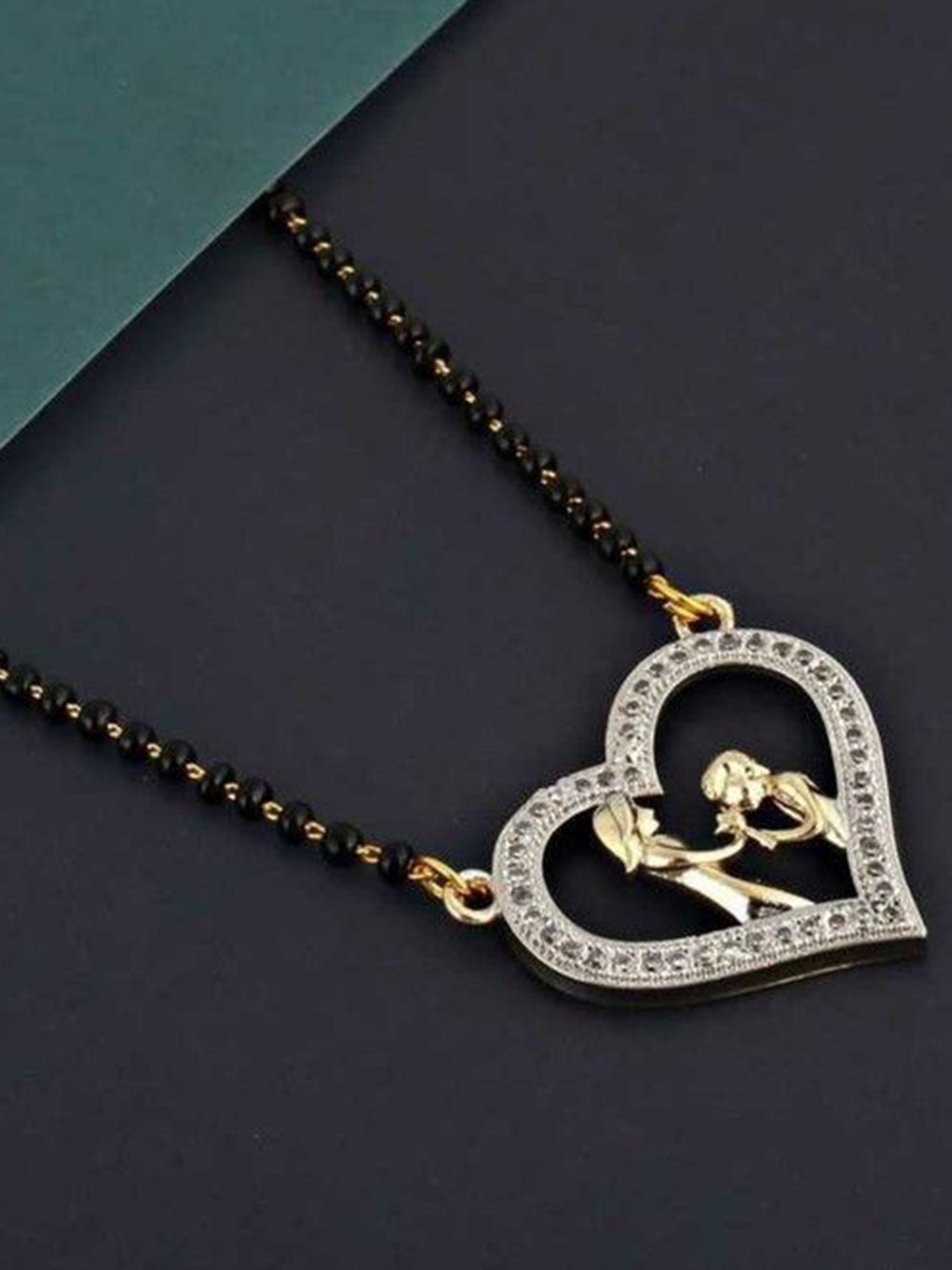 

Wynona Gold-Plated Artificial Beads Mangalsutra