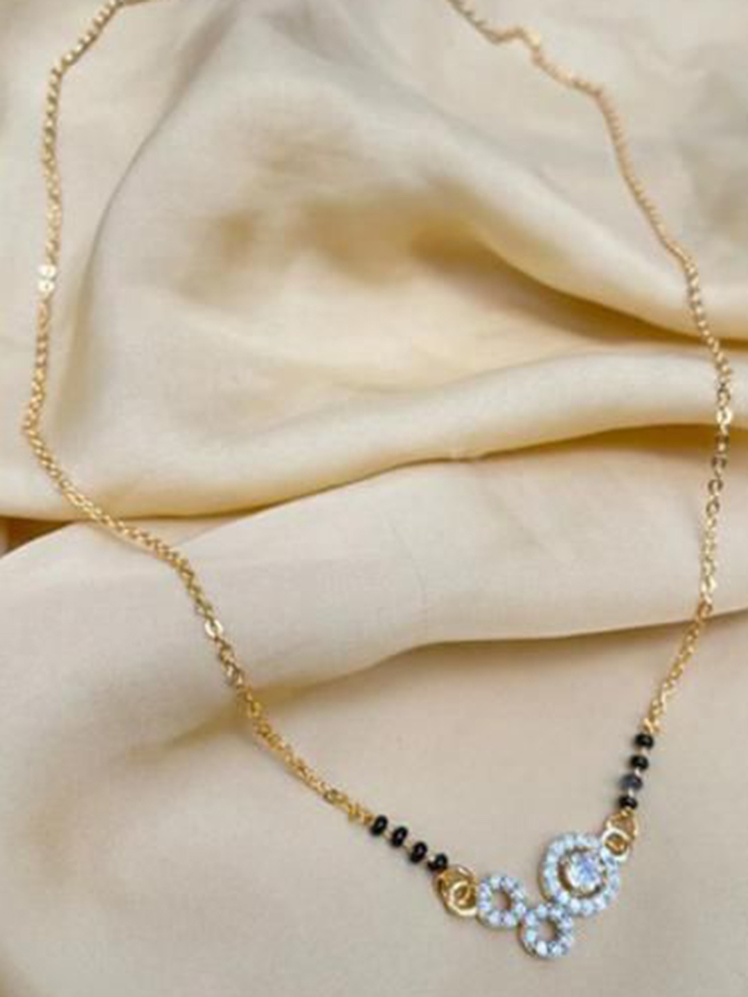 

Wynona Gold-Plated Artificial Stones and Beads Mangalsutra