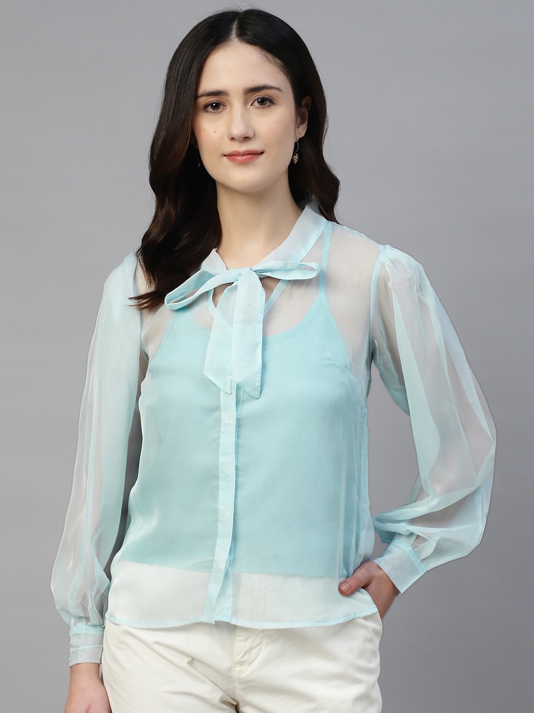 

Sands of India Women Opaque Casual Shirt, Blue