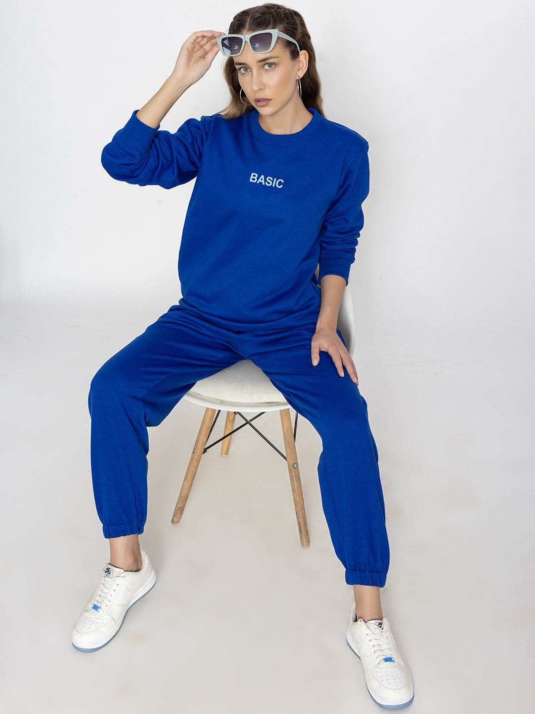 

Lounge Dreams Round Neck Sweatshirt With Joggers Co-Ords Set, Blue