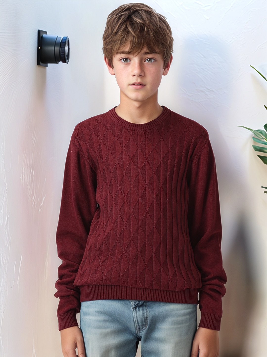 

Nautica Boys Textured Sweater, Burgundy