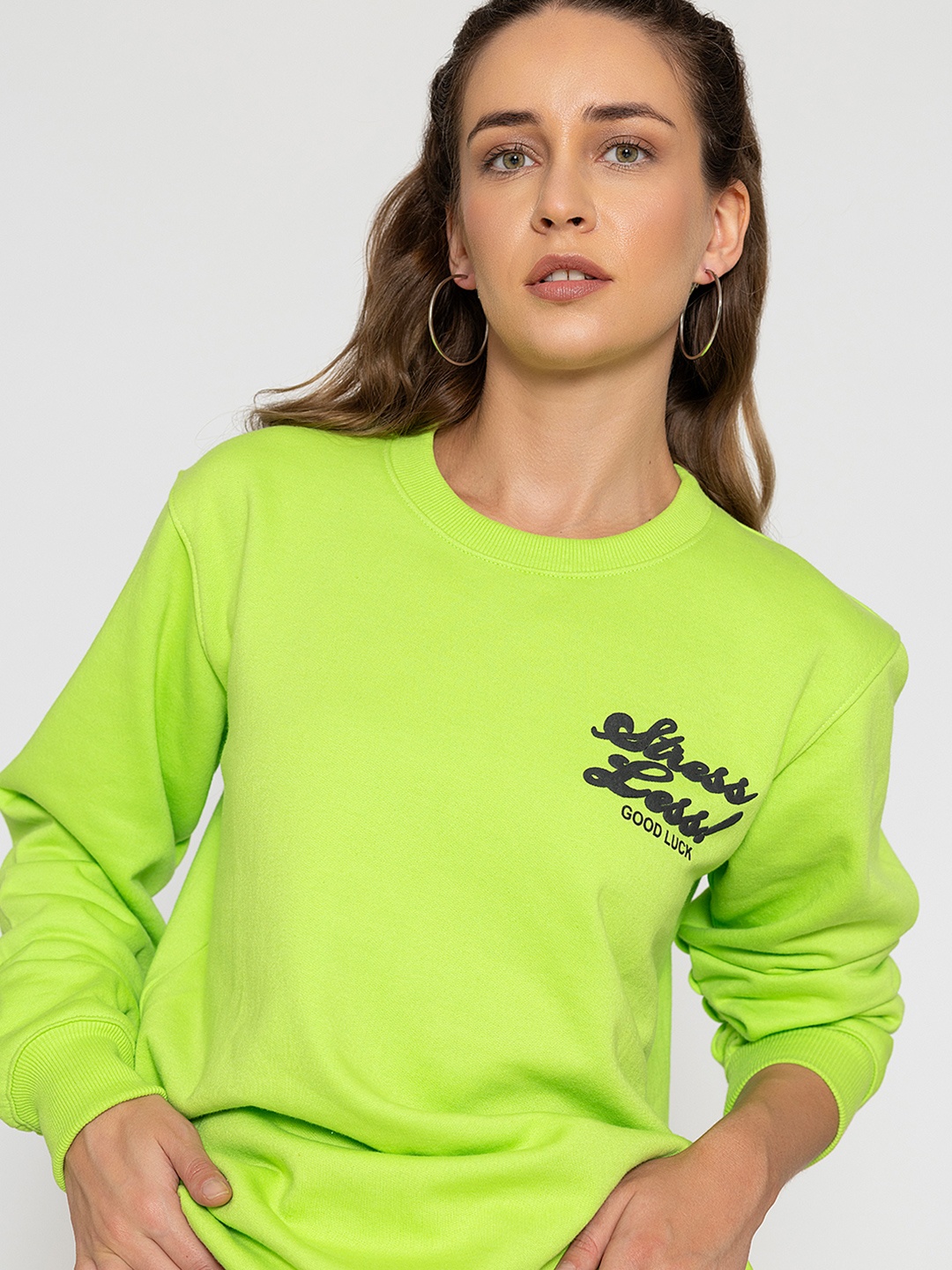 

Lounge Dreams Women Printed Sweatshirt, Green