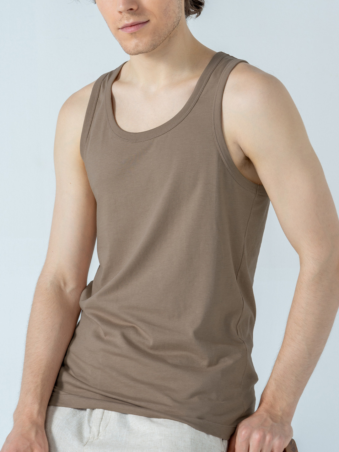 

DAMENSCH Men Anti Bacterial Anti Microbial NEO Cotton Vest, Brown