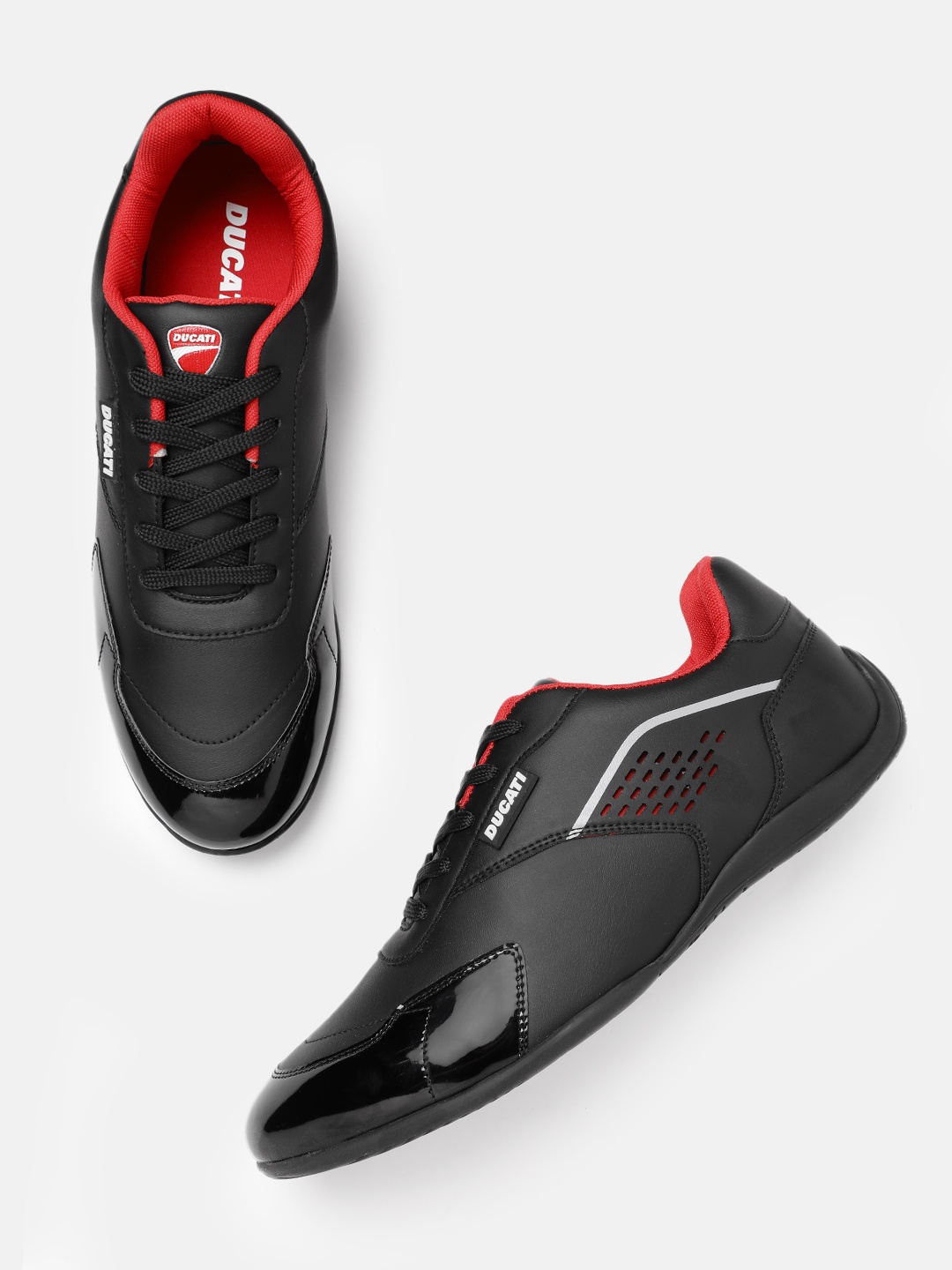

Ducati Men Striped Everyday Sneakers, Black