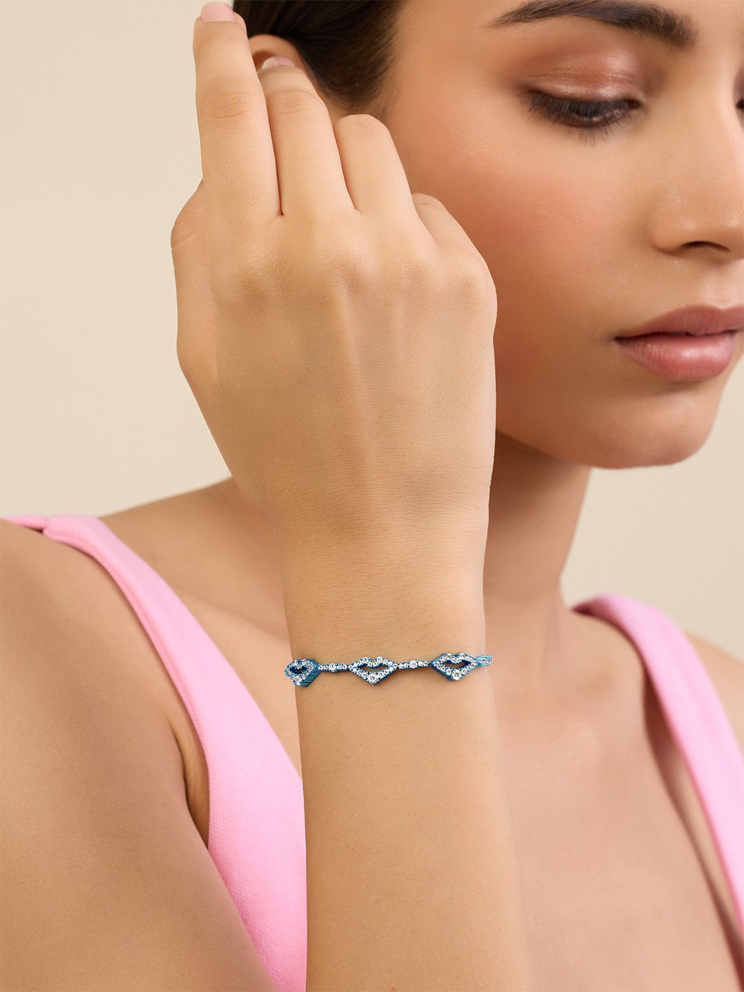 

Isharya Cubic Zirconia Wraparound Bracelet, Blue