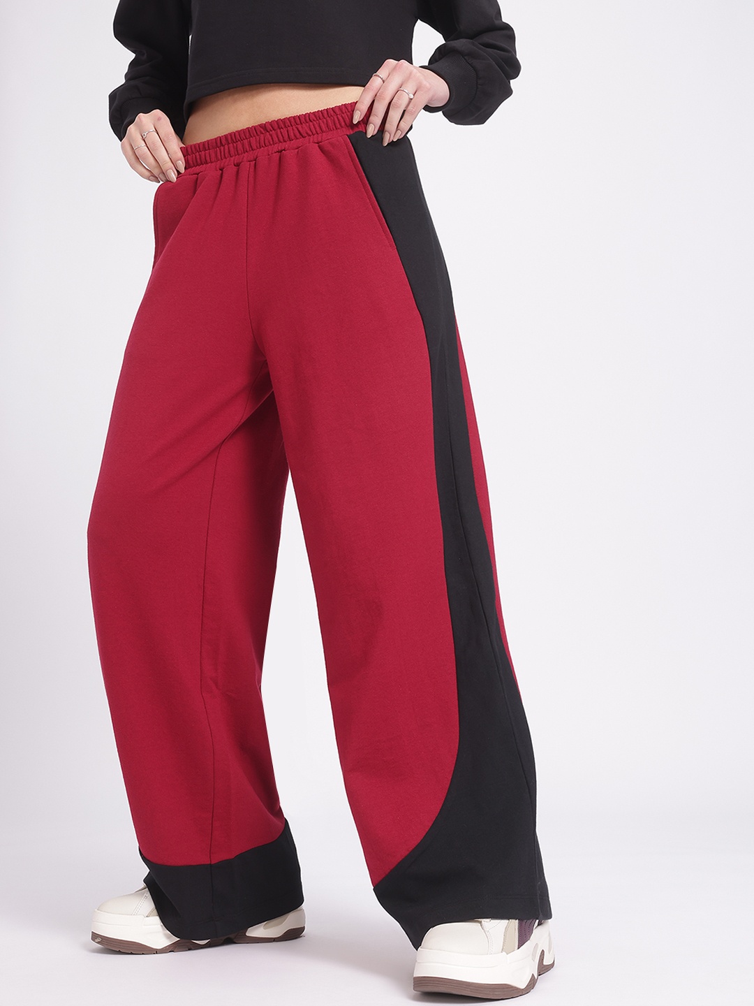 

glitchez Stripe Hype Contrast Striped Trousers, Red