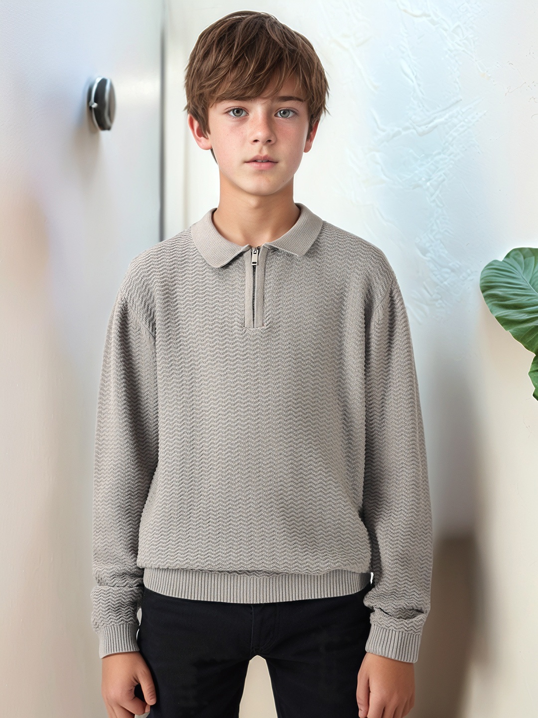 

Nautica Boys Polo Collar T-shirt, Grey