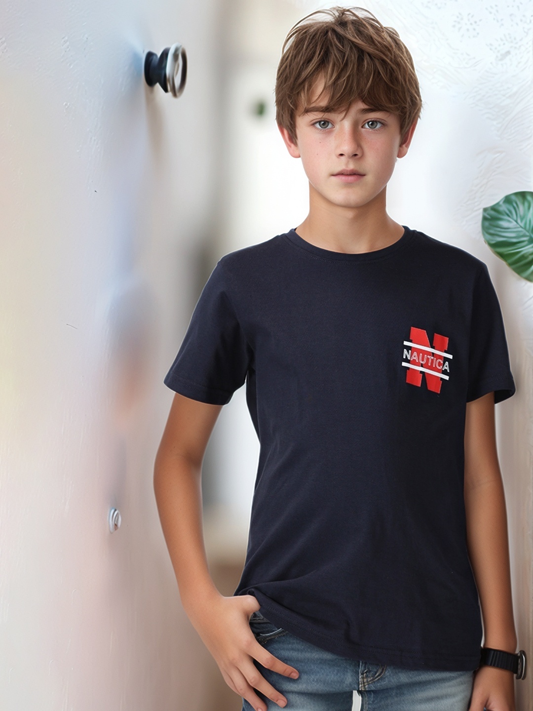 Nautica Boys Typography T-shirt, Navy blue