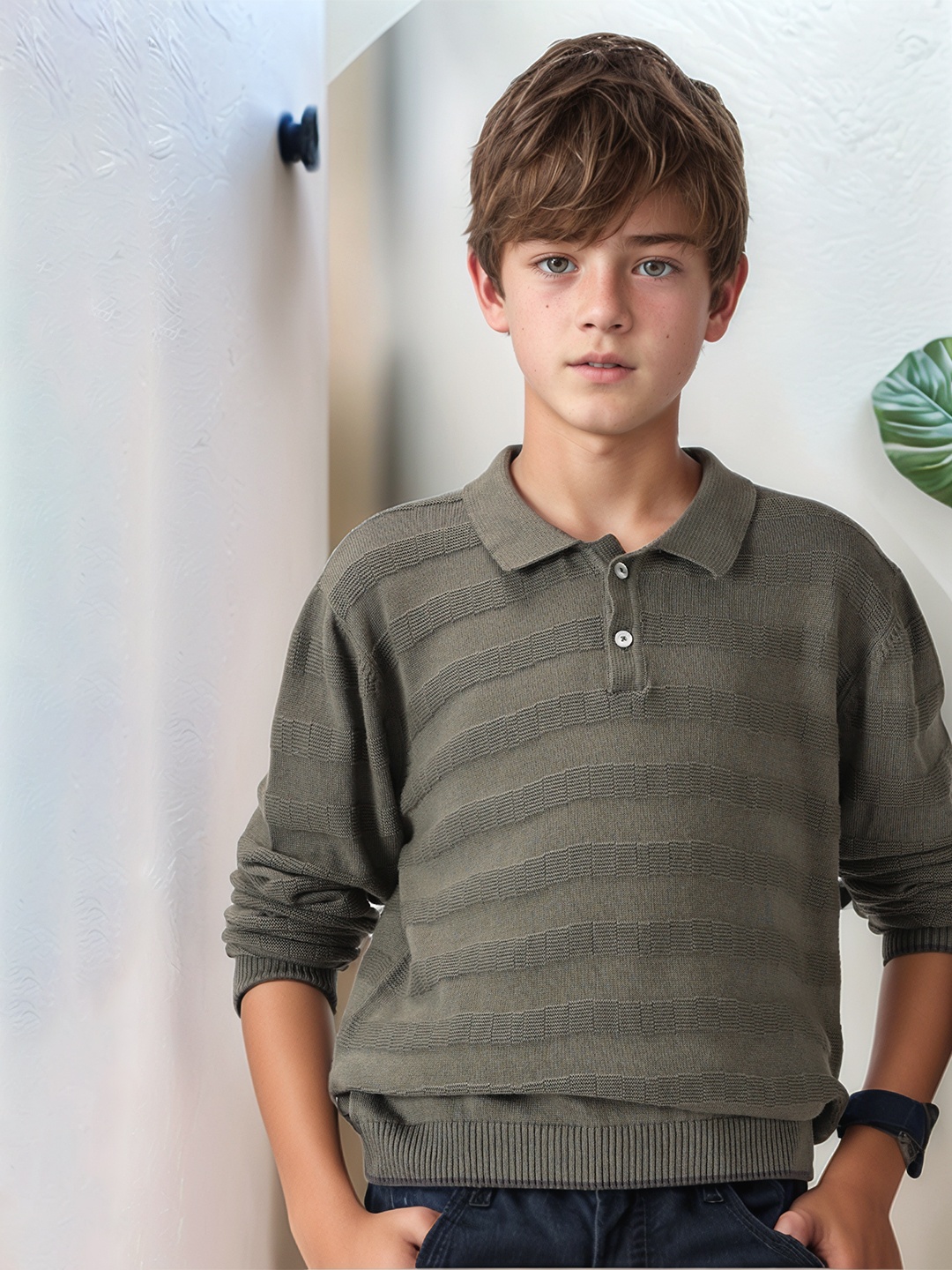 

Nautica Boys Polo Collar T-shirt, Grey