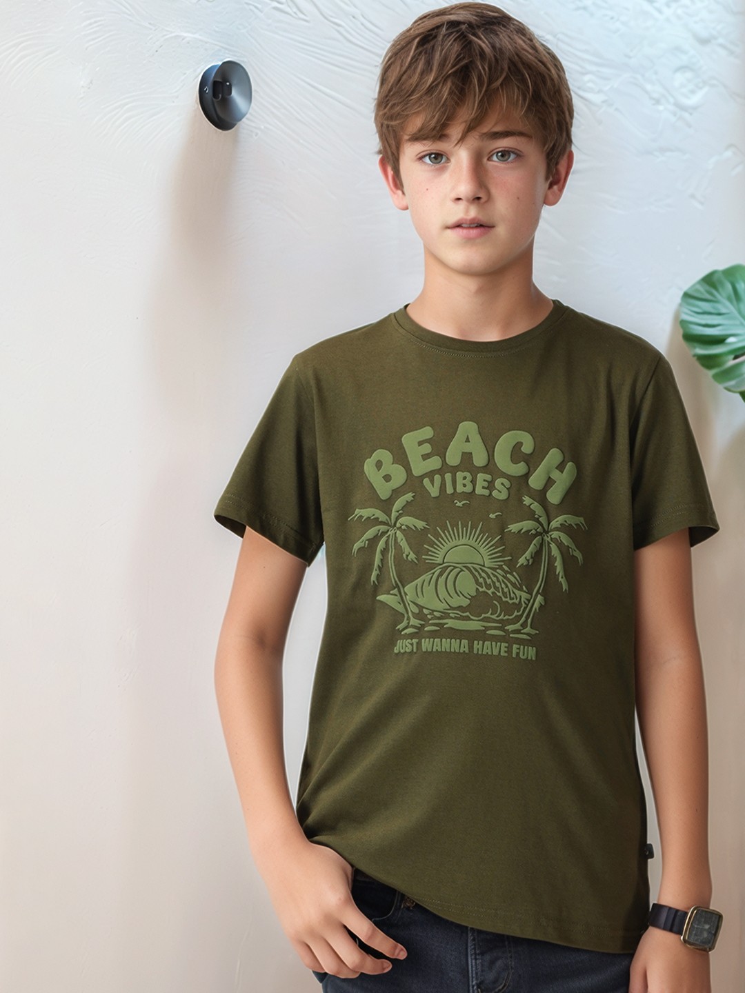 

Nautica Boys Tropical T-shirt, Olive