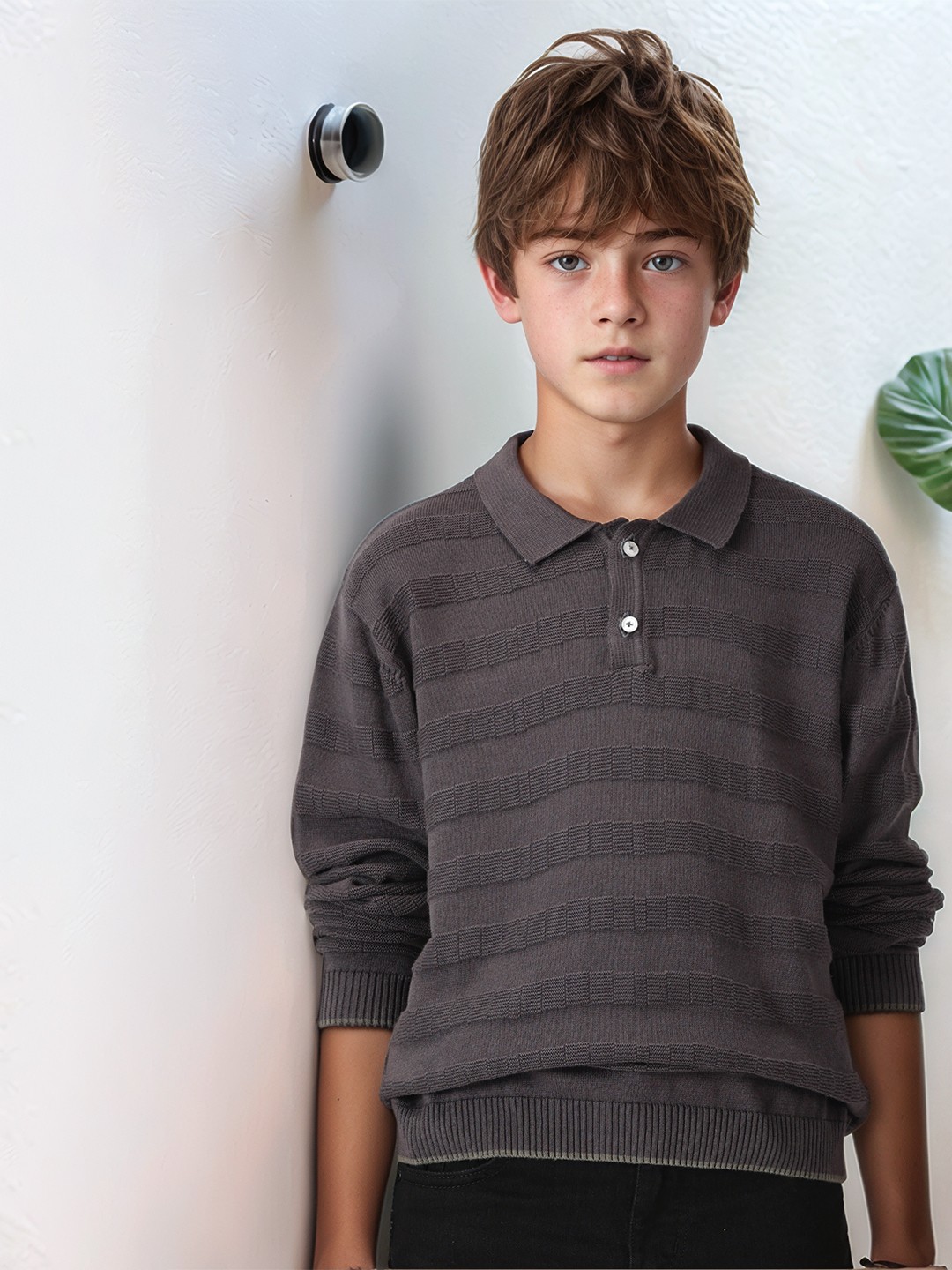 

Nautica Boys Polo Collar T-shirt, Charcoal
