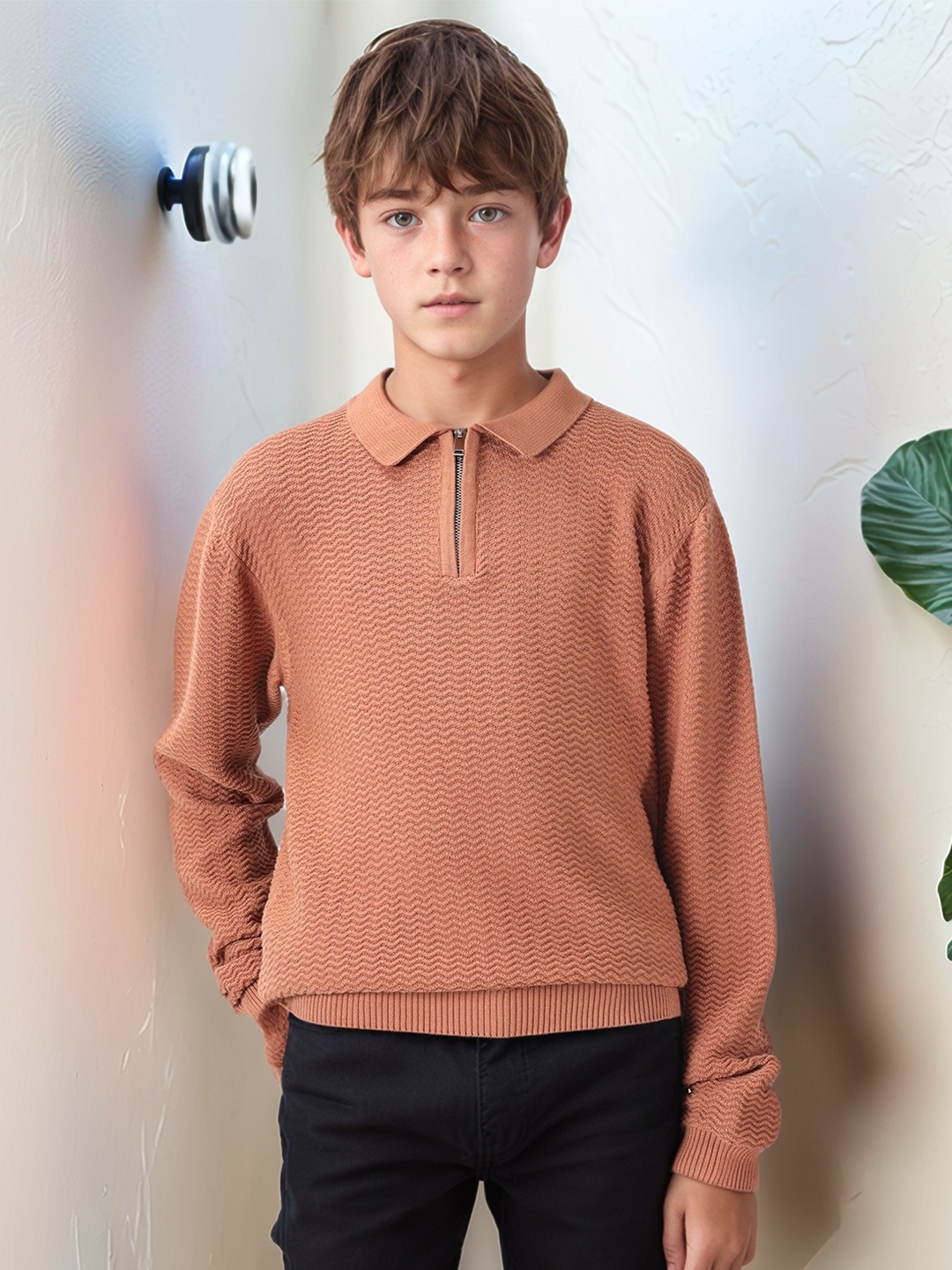 

Nautica Boys Polo Collar T-shirt, Copper
