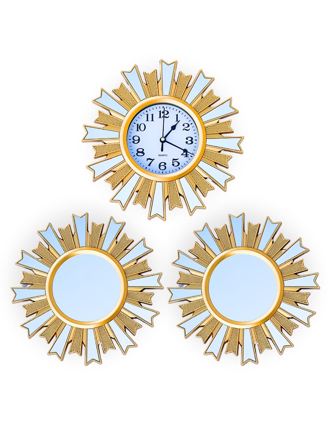 

Aura Gold-Toned & Blue Textured Vintage Wall Clock