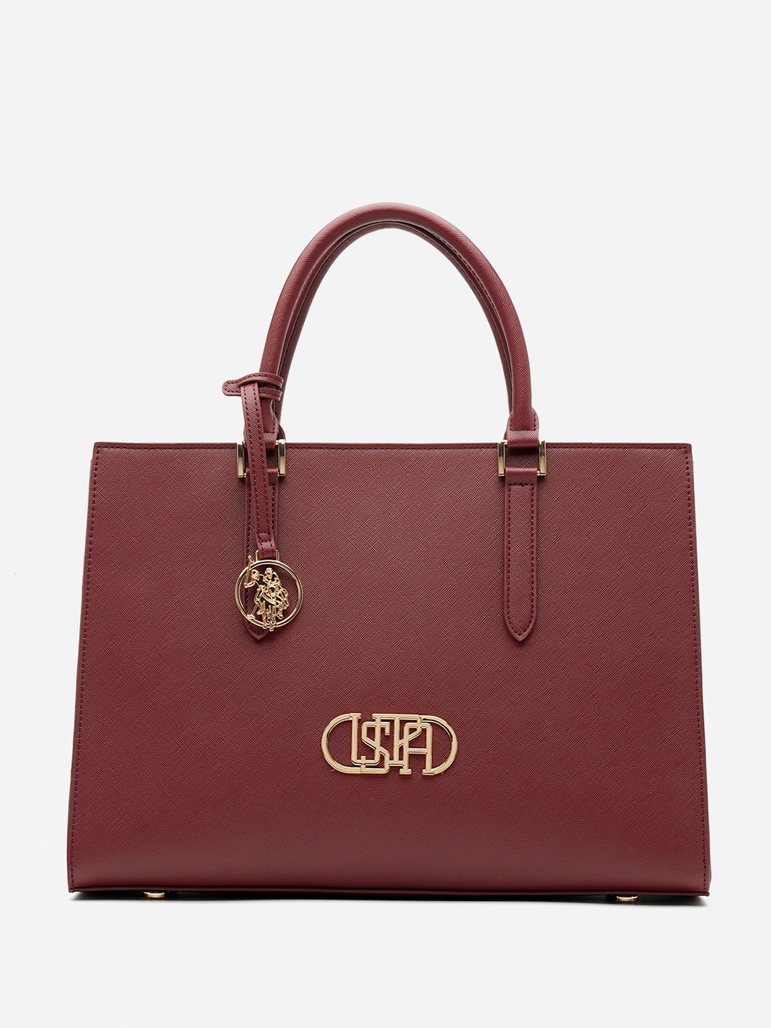 

U.S. Polo Assn. LENDA Women Satchel Bag With Embellished, Maroon