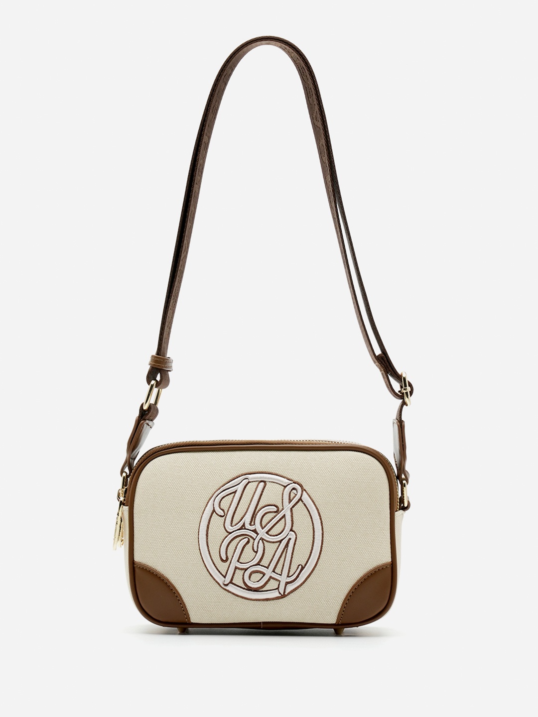 

U.S. Polo Assn. Women ZENA Premium PU Cross Body Bag, Off white