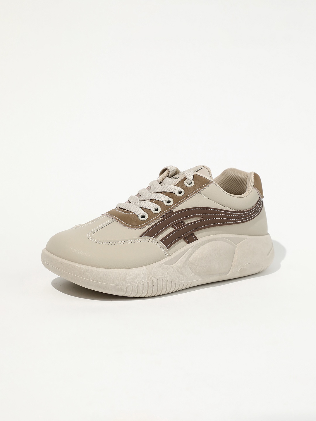 

LULU & SKY Women Colourblocked Lace-Ups Sneakers, Khaki