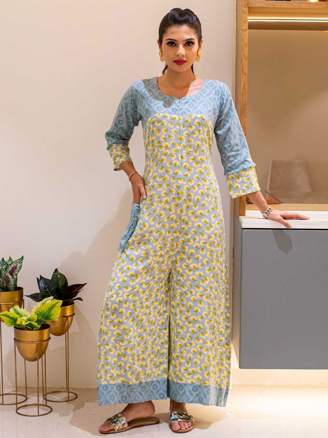 

Label Ishnya Printed Basic Jumpsuit, Blue