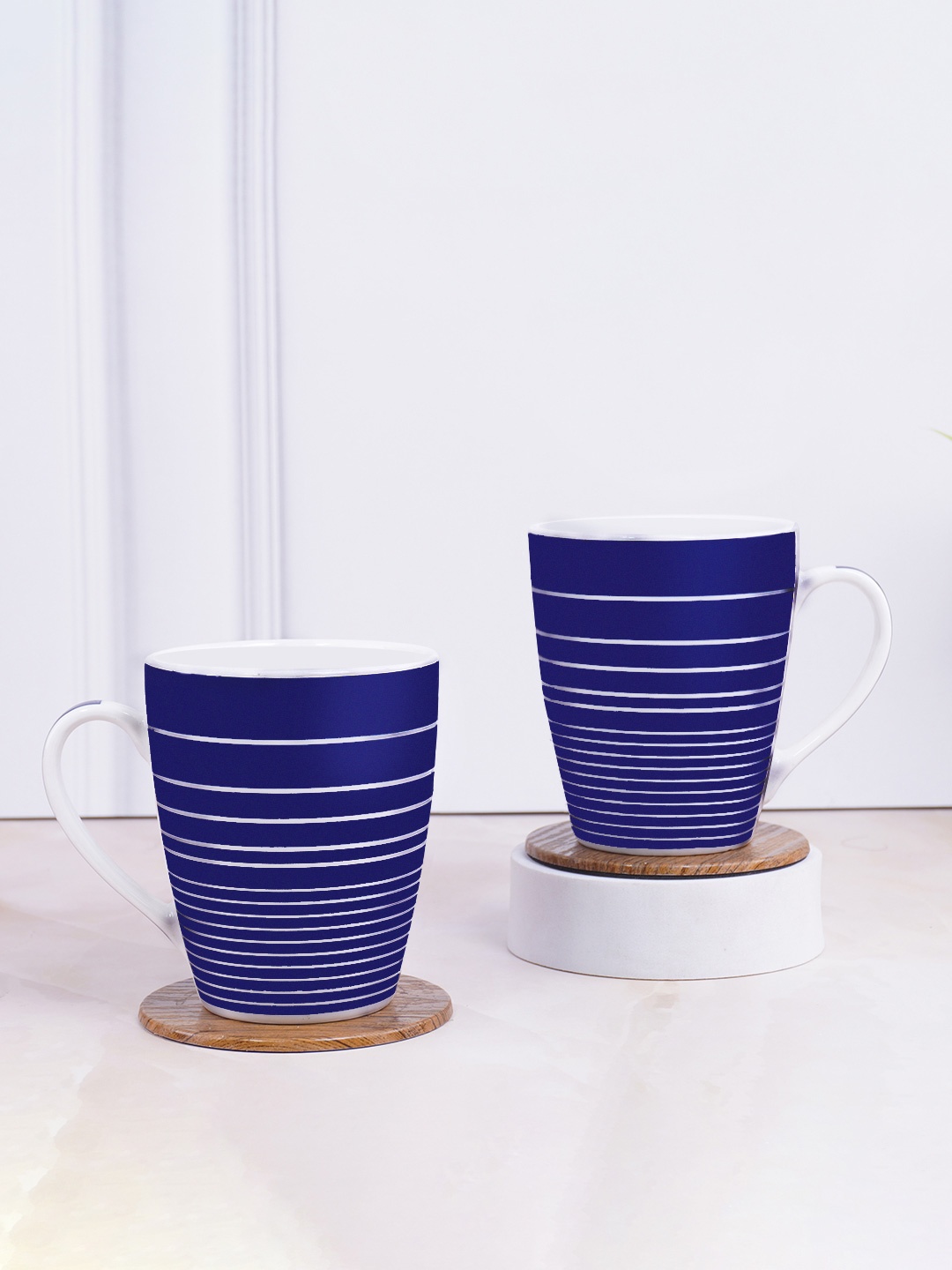 

UPC Set of 2- Premium Ceramic Milk / Coffee Mug Premium Lightweight Printed Mugs, Blue