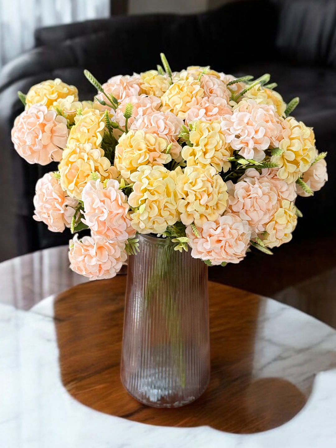 

Art Street Yellow & Green 2 Pieces Hydrangea Artificial Flower