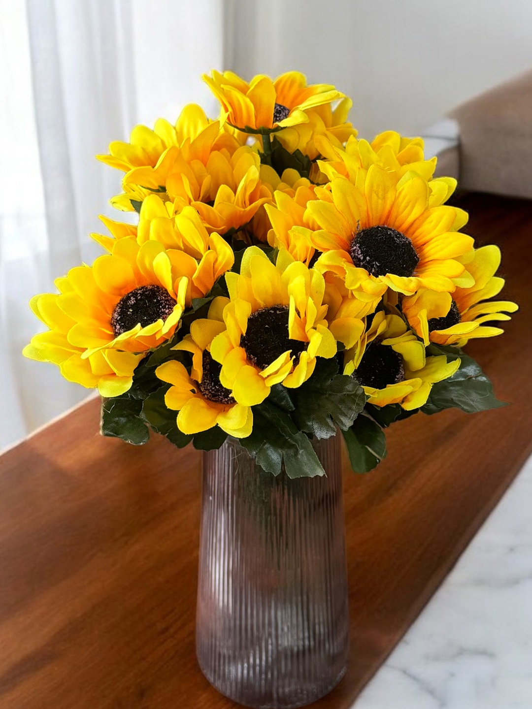 

Art Street Yellow & Green 2 Pieces 7 Heads Sunflower Artificial Flower