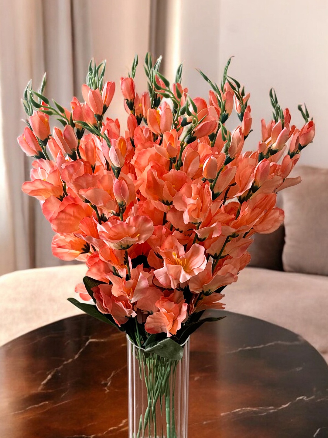 

Art Street Orange & Green 2 Pieces Gladiolus Artificial Flowers