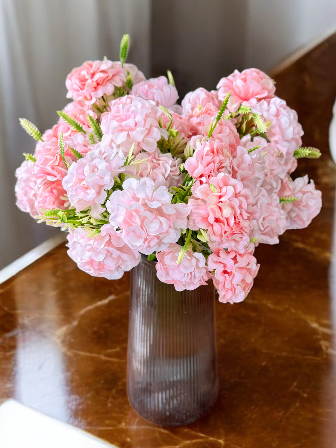 

Art Street Pink & Green 2 Pieces Hydrangea Artificial Flowers