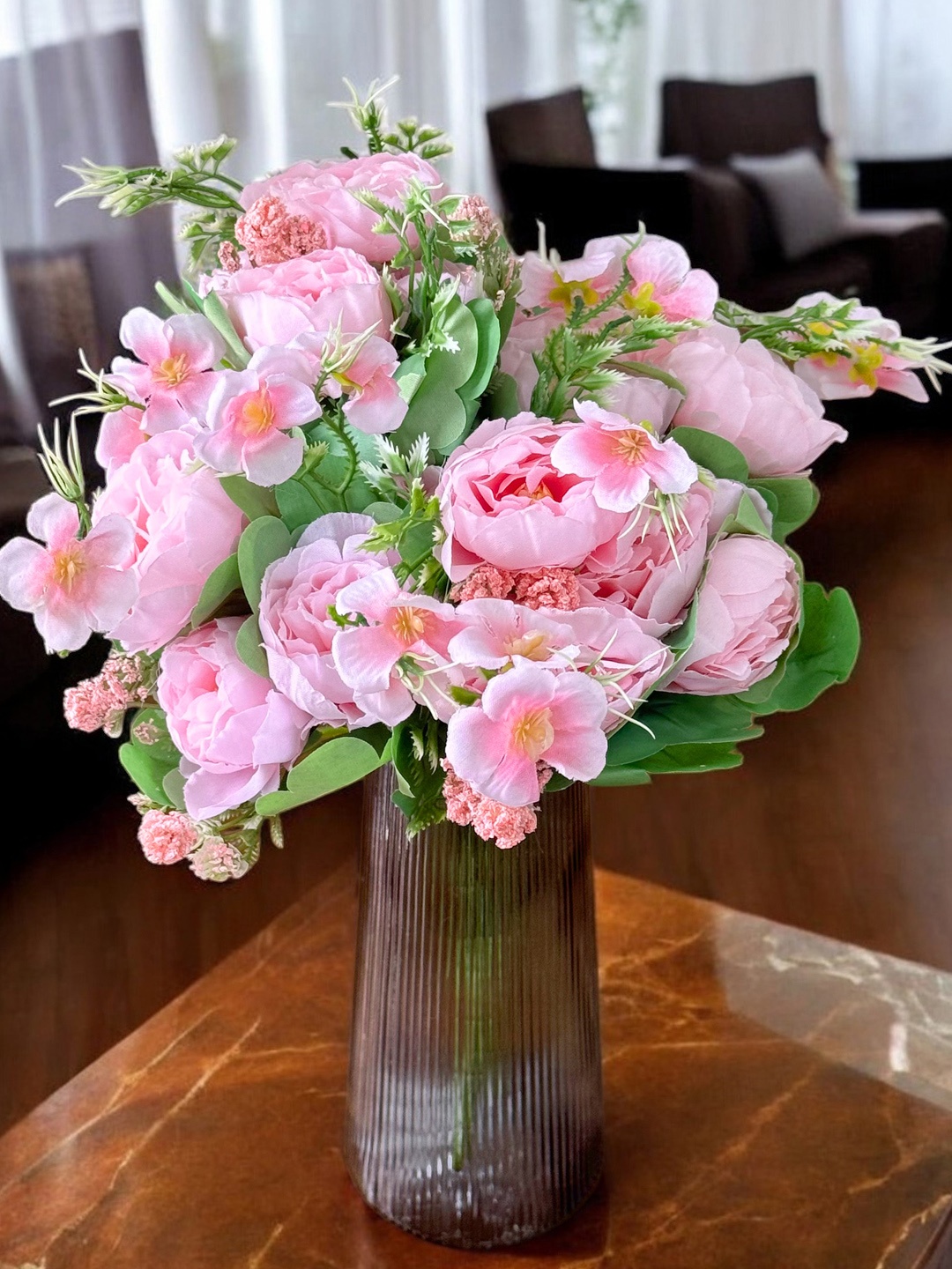 

Art Street Pink & Green 2 Pieces Rose Artificial Flowers