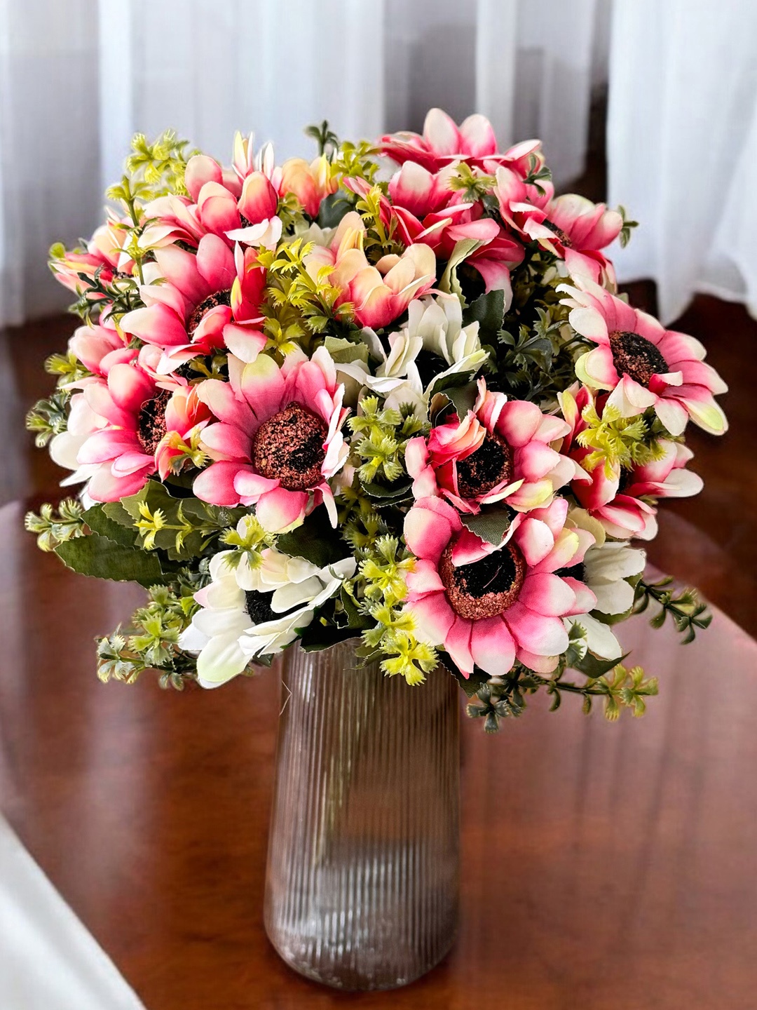 

Art Street Red & Green 2 Pieces Sunflower Artificial Flower