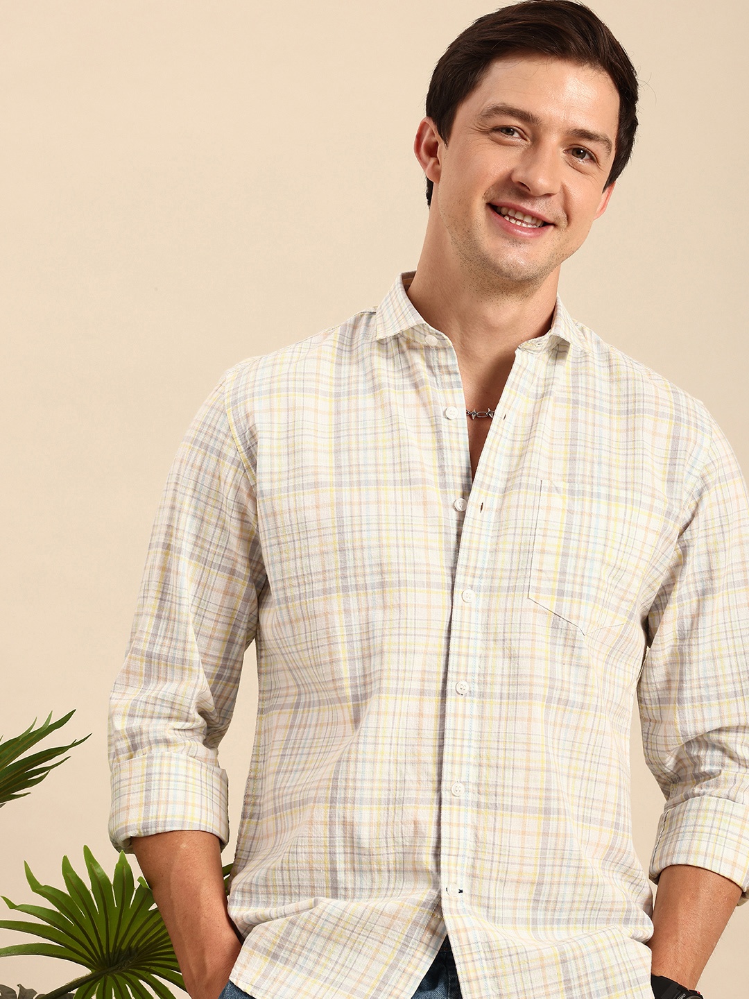 

Mast & Harbour Pure Cotton Opaque Checked Casual Shirt, Multi