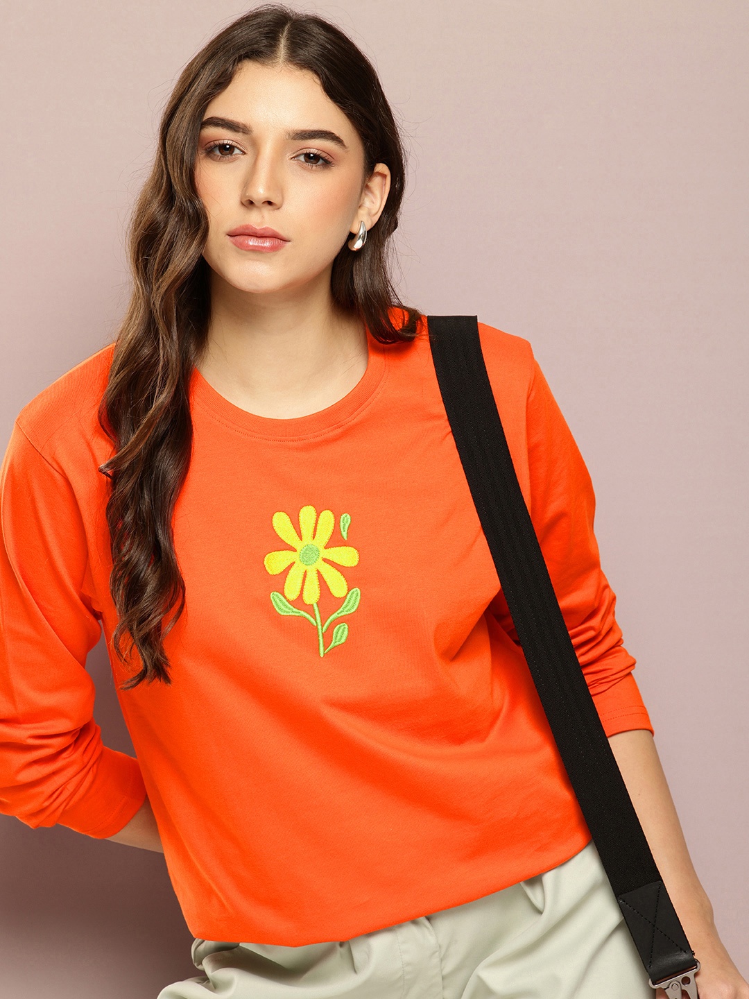 

DILLINGER Oversized T-shirt with Graphic Print Detail, Orange