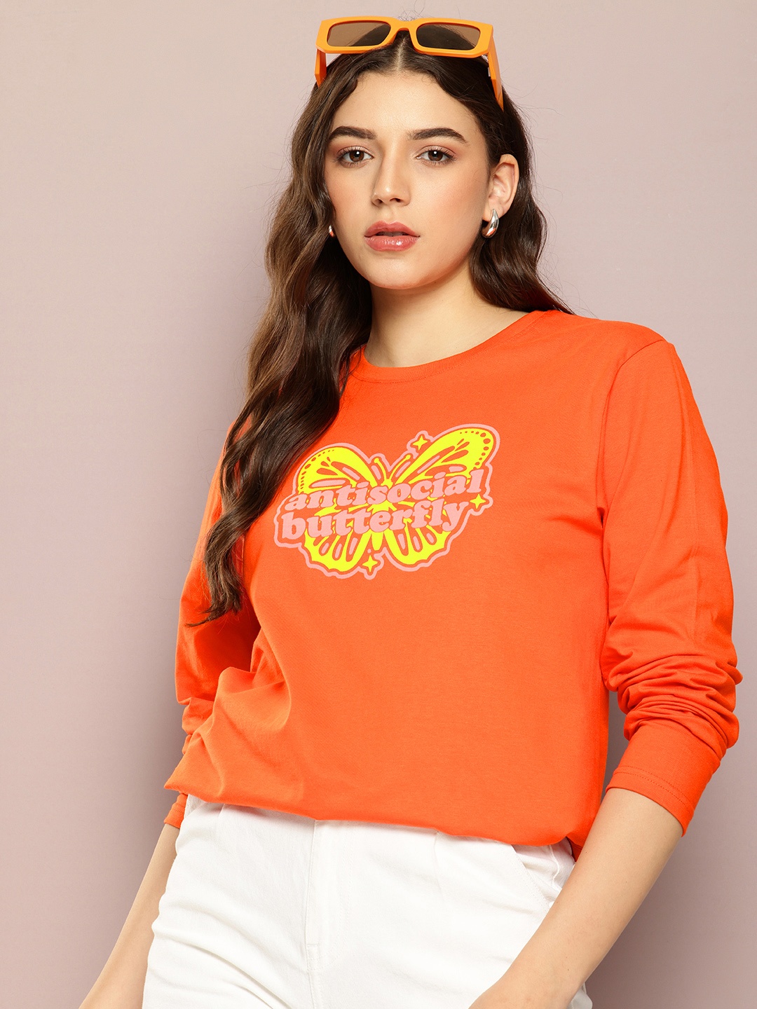 

DILLINGER Oversized T-shirt with Graphic Print Detail, Orange