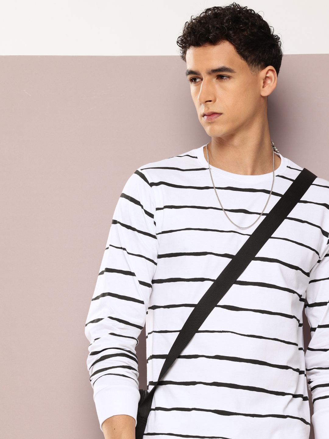 

DILLINGER Striped Crew Neck T-shirt, White