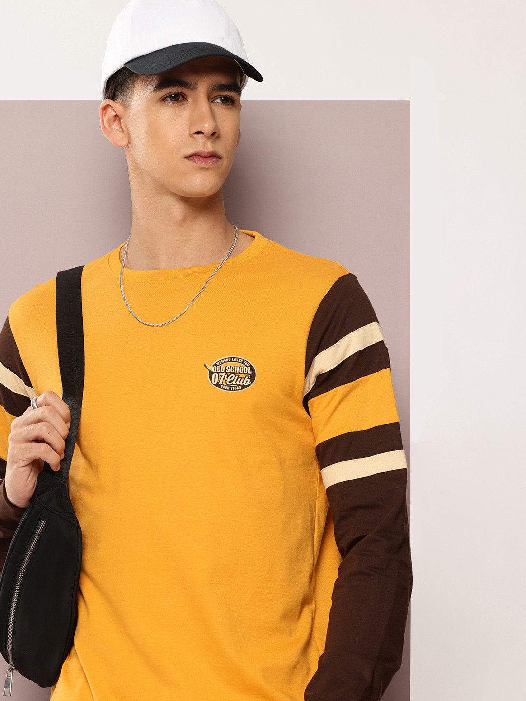 

DILLINGER Pure Cotton Long Sleeves Casual T-shirt, Yellow