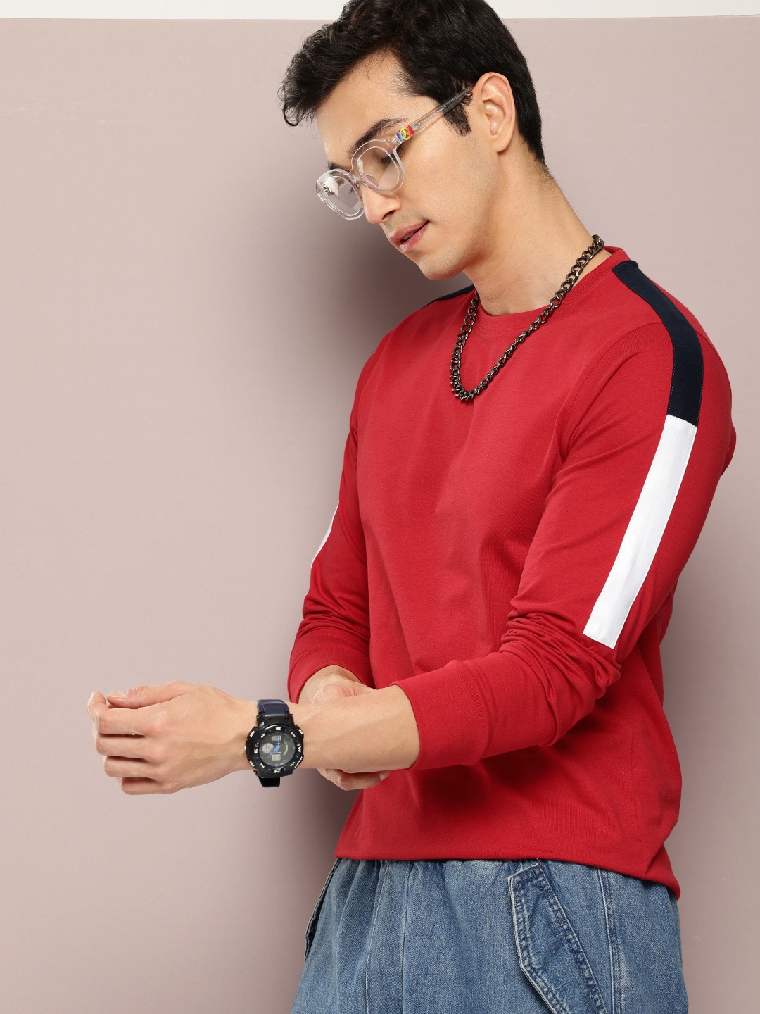 

DILLINGER Pure Cotton Long Sleeves T-shirt, Red