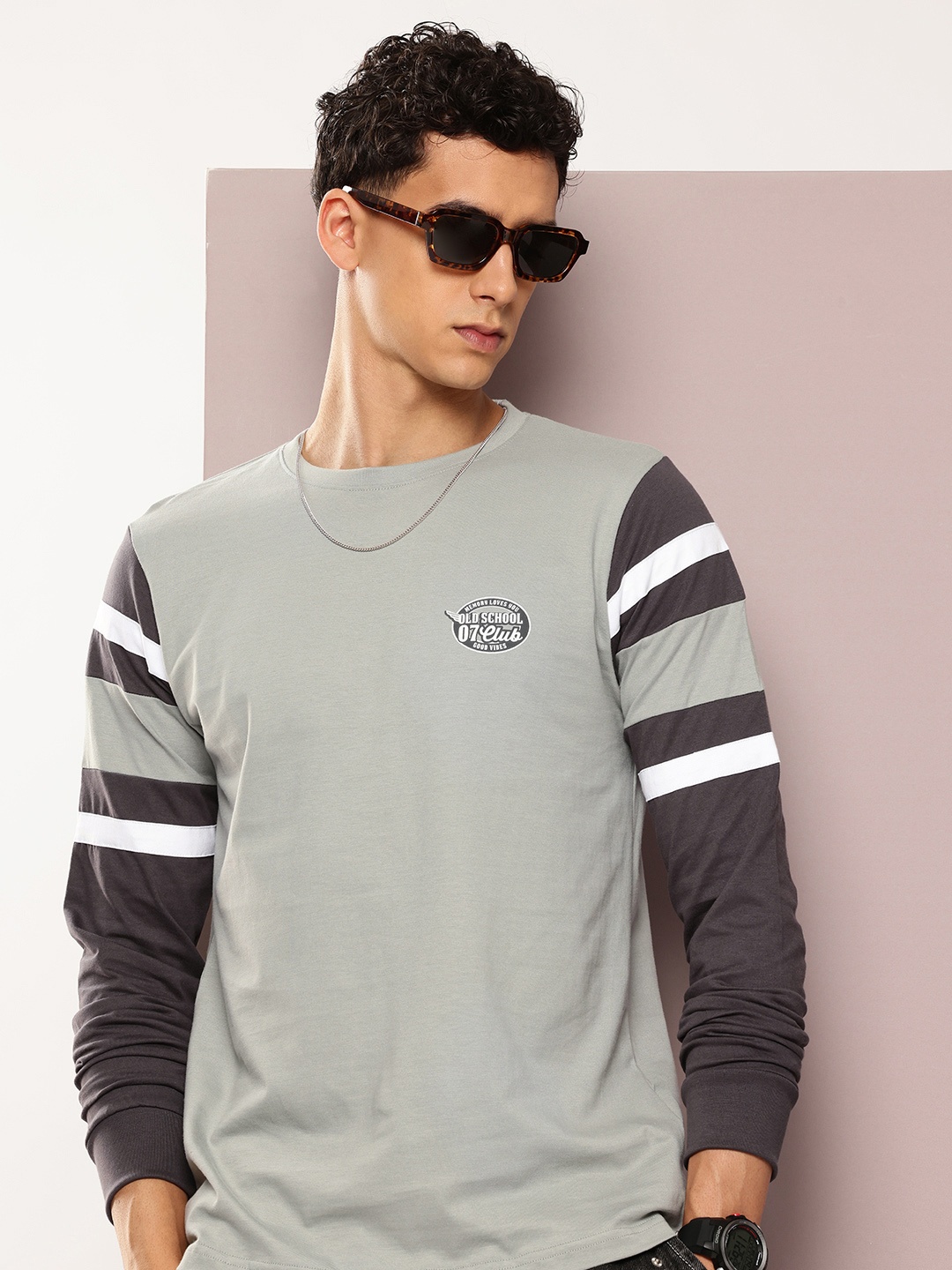 

DILLINGER Pure Cotton Long Sleeves Casual T-shirt, Grey