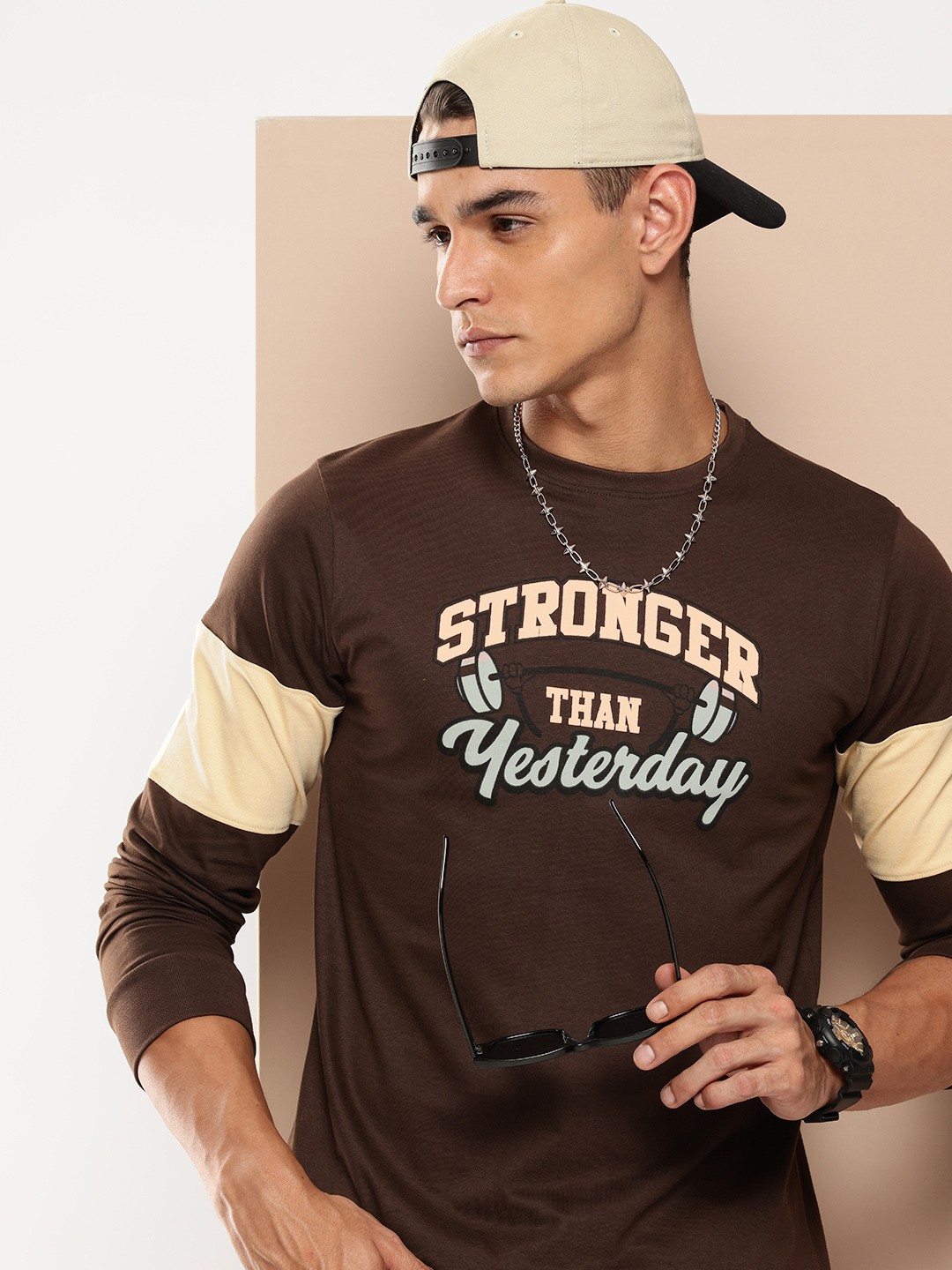 

Difference of Opinion Pure Cotton Typography Printed T-shirt, Brown