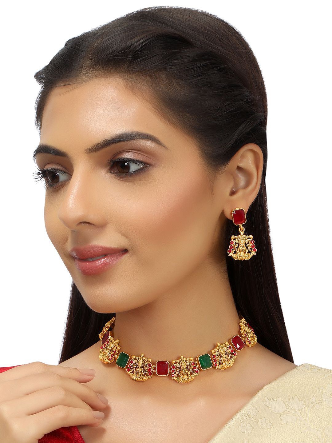 

Anouk Gold-Plated Stones-Studded Jewellery Set