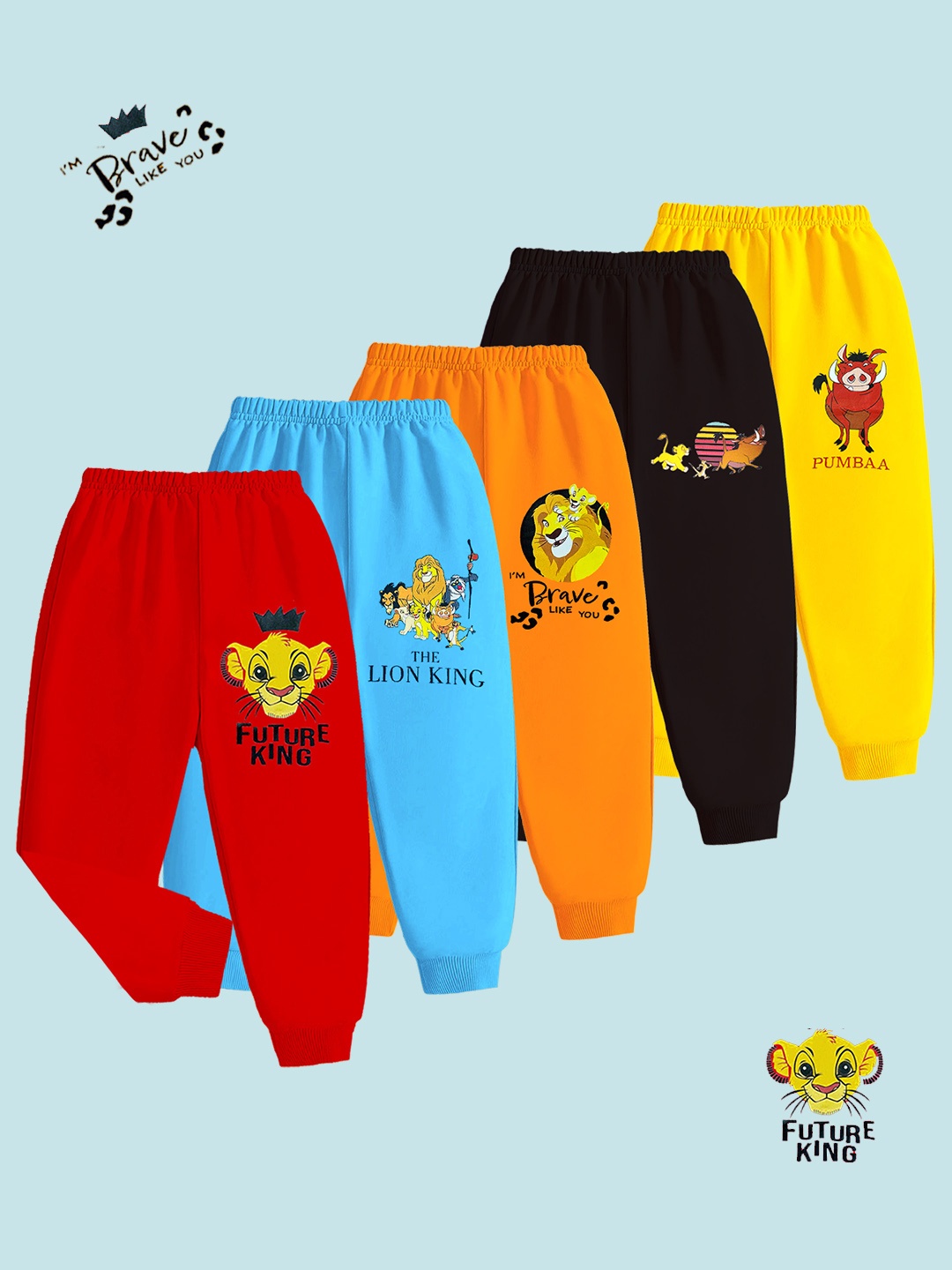 

Disney By Miss and Chief Boys Pack Of 5 Printed Joggers, Black