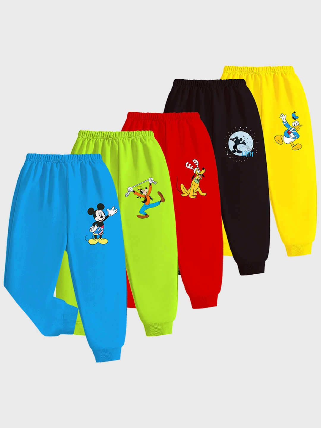 

Disney By Miss and Chief Boys Pack Of 5 Printed Mid Rise Joggers, Blue