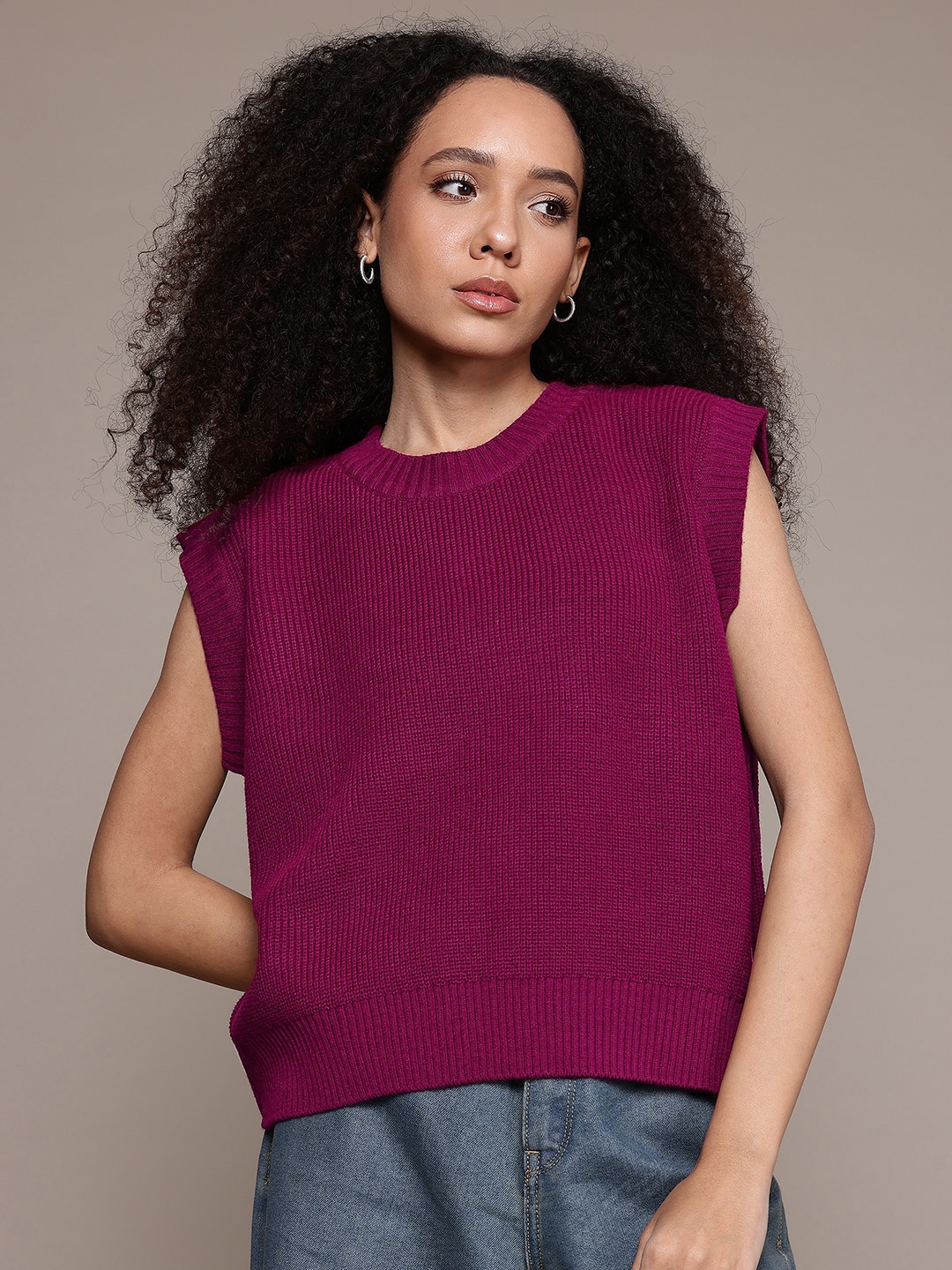 

The Roadster Lifestyle Co. Ribbed Pullover, Magenta